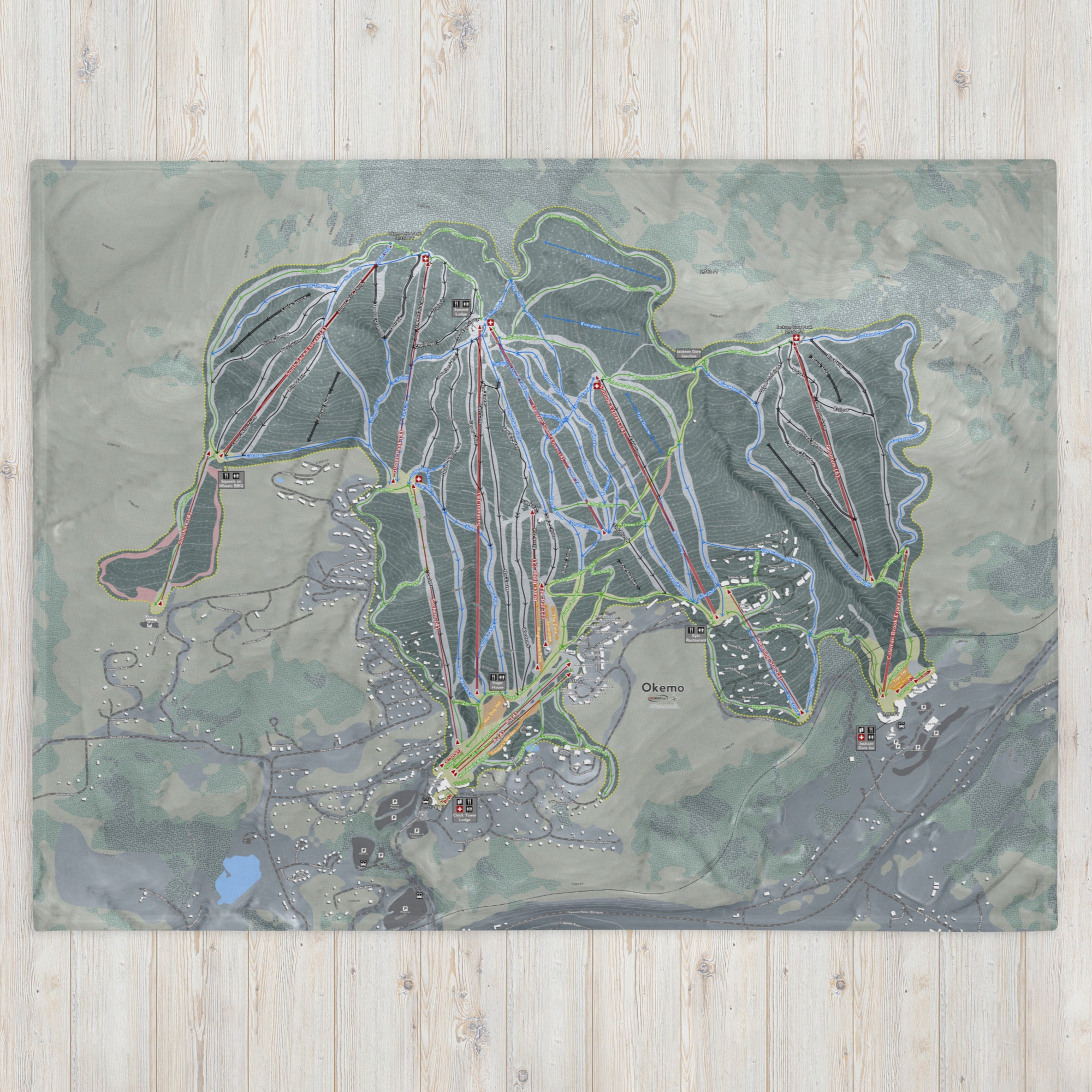 Okemo, Vermont Ski Resort Map blanket