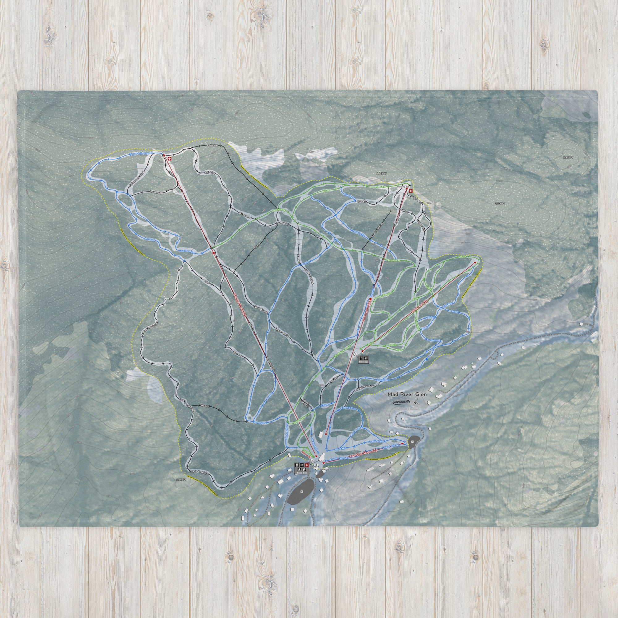 Mad River Glen, Vermont Ski Resort Map Blanket