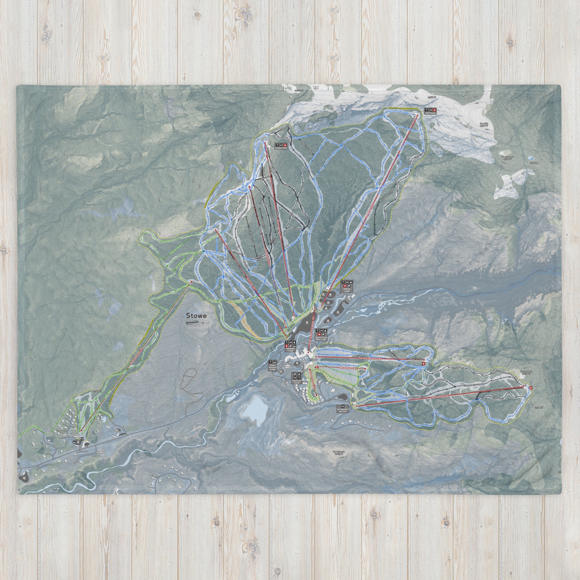 Stowe, Vermont Ski Resort Map Blanket