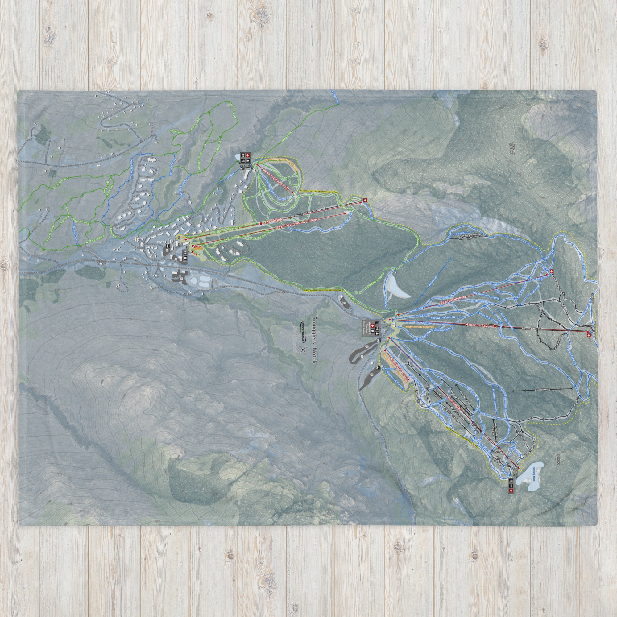 Smuggler's Notch, Vermont Ski Resort Map Blanket