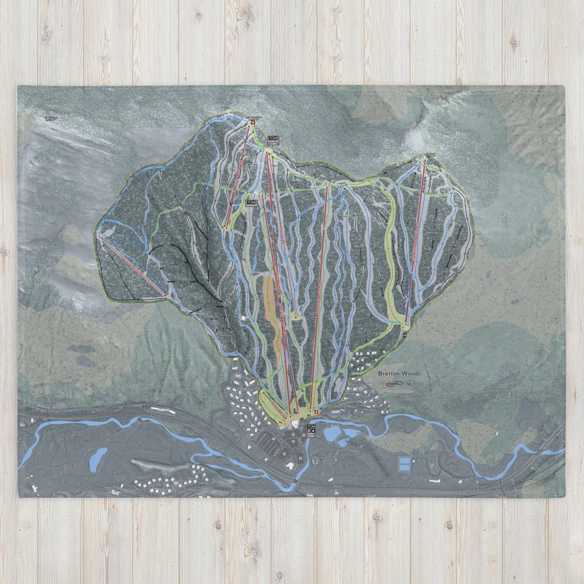 Bretton Woods, New Hampshire Ski Resort Map blanket