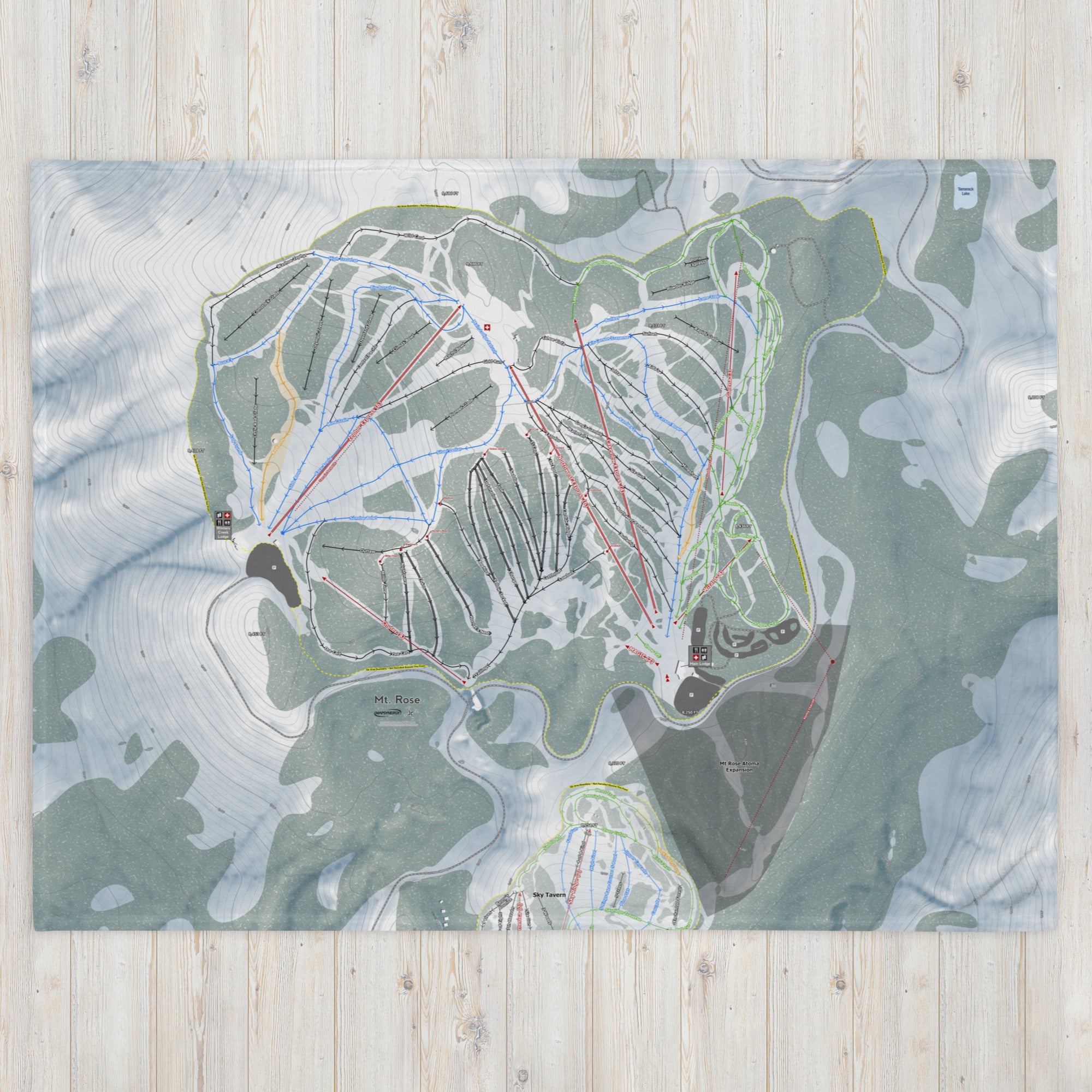 Mt Rose, Nevada Ski Resort Map Blanket