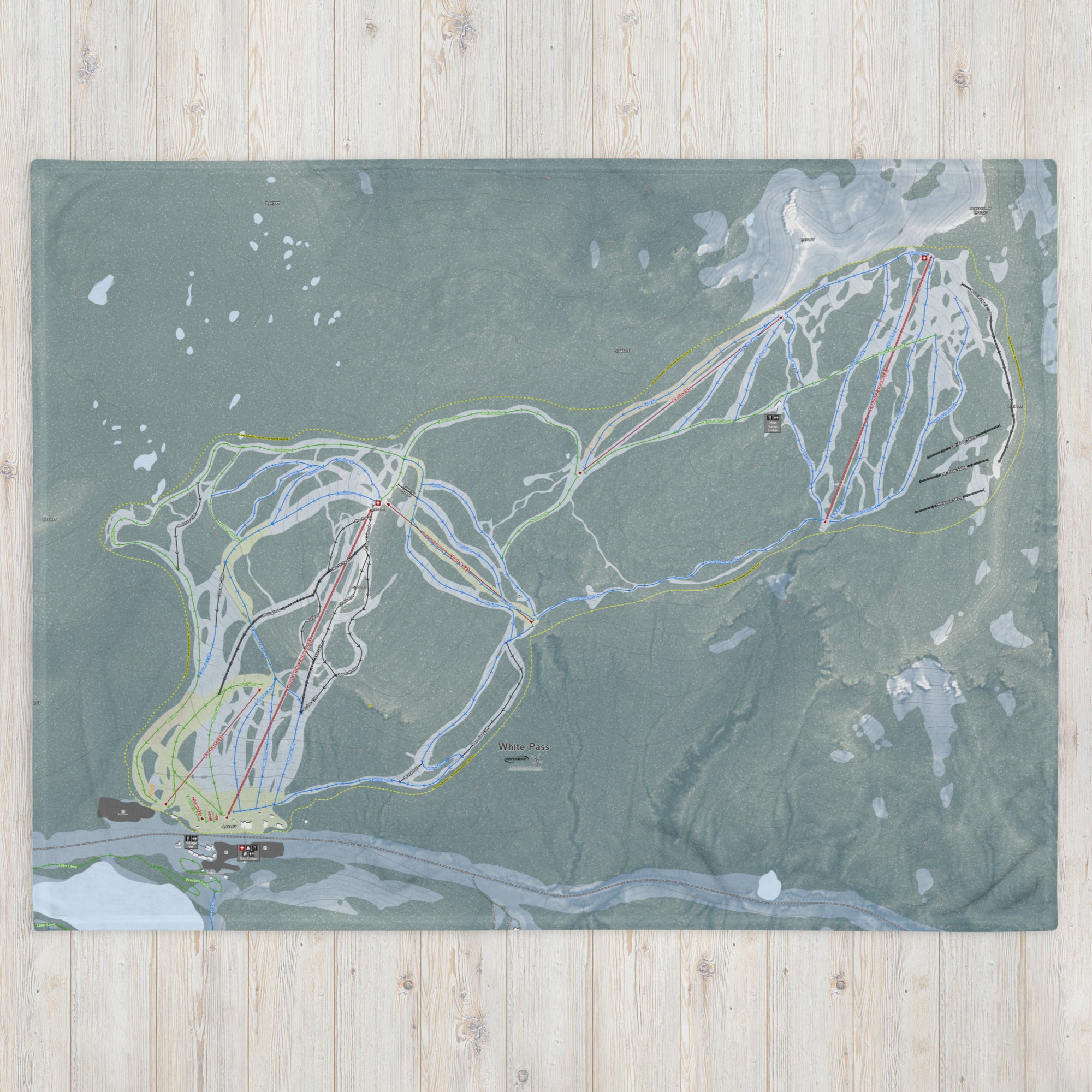 White Pass, Washington Ski Resort Map Blanket