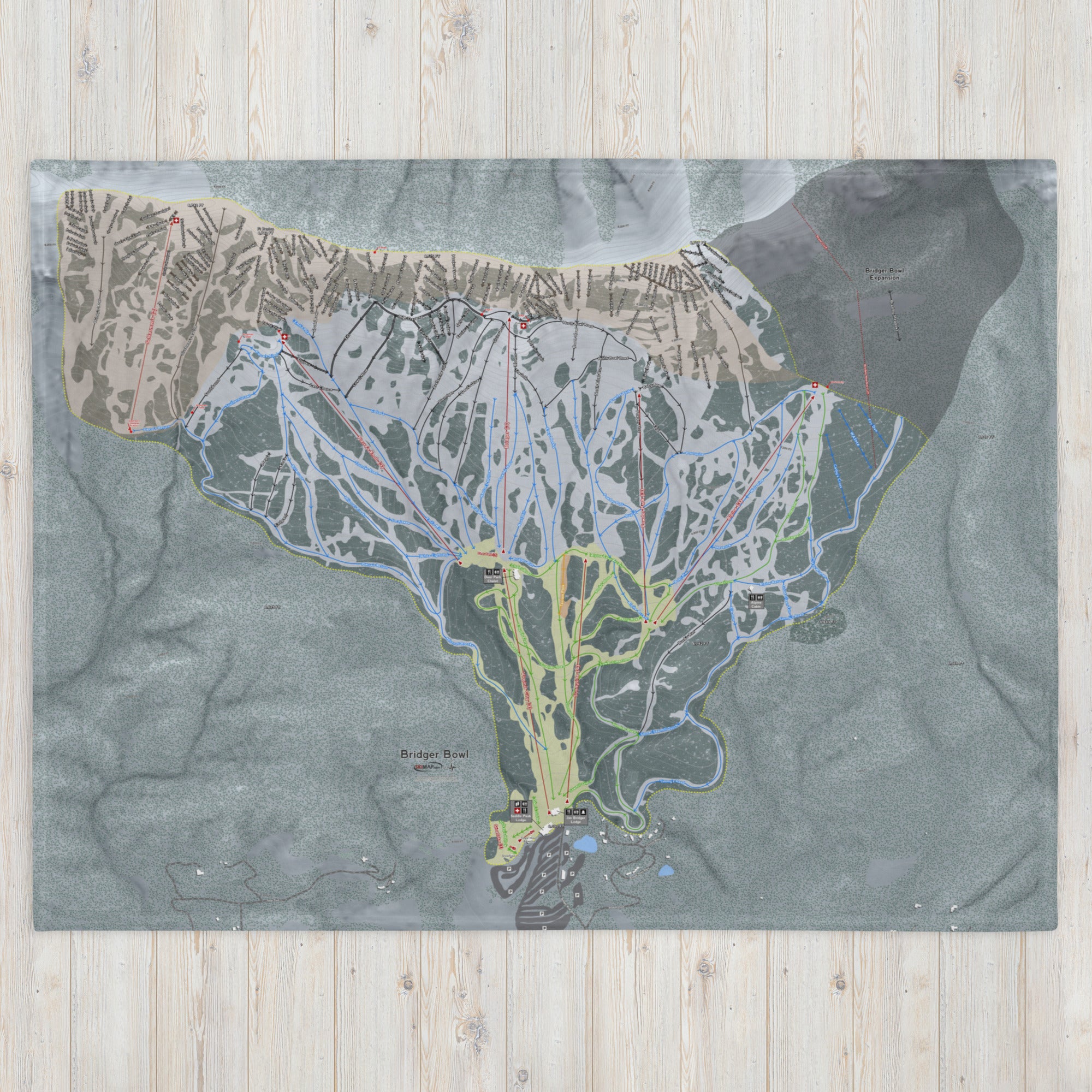 Bridger Bowl, Montana Ski Resort Map Blanket