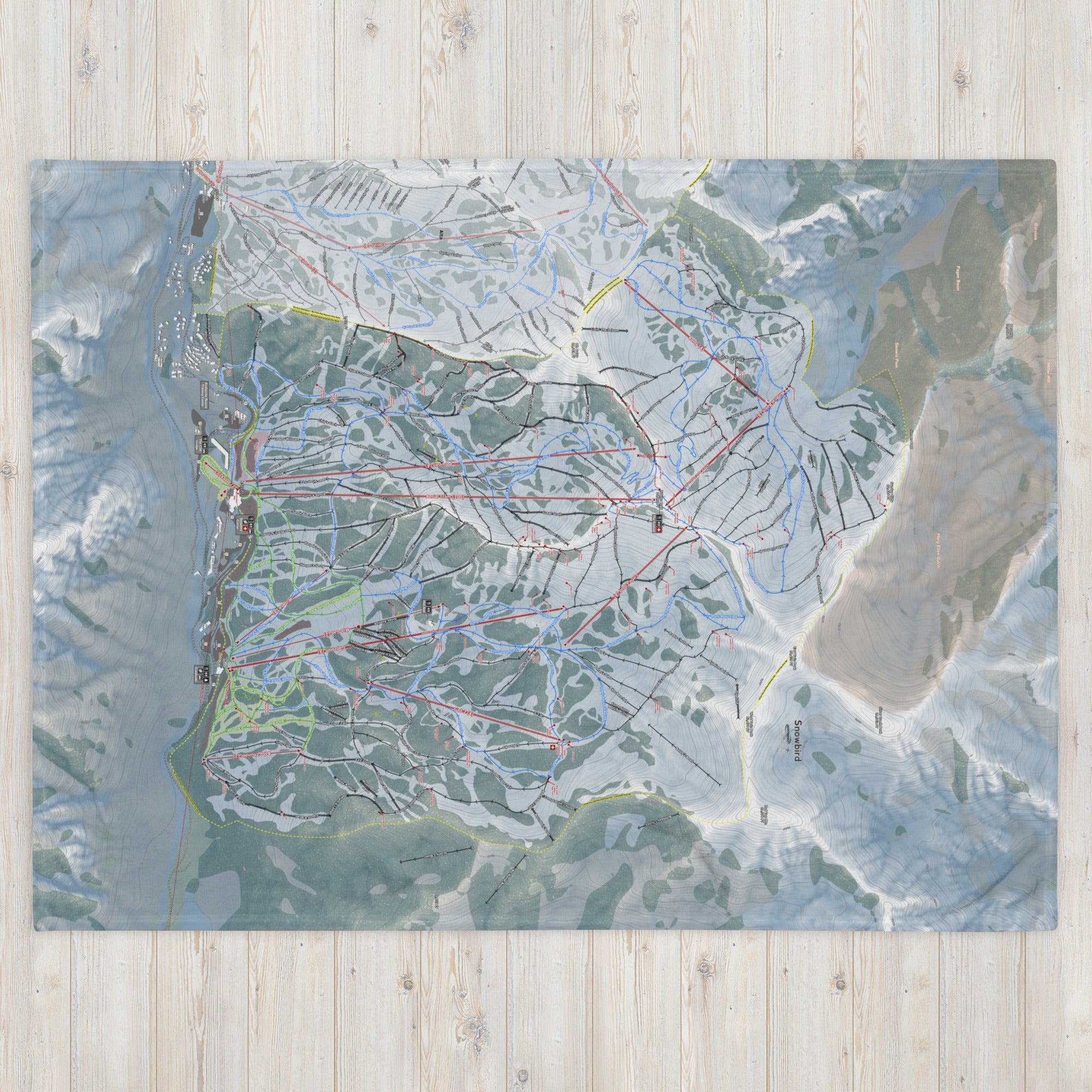 Snowbird, Utah Ski Resort Map blanket