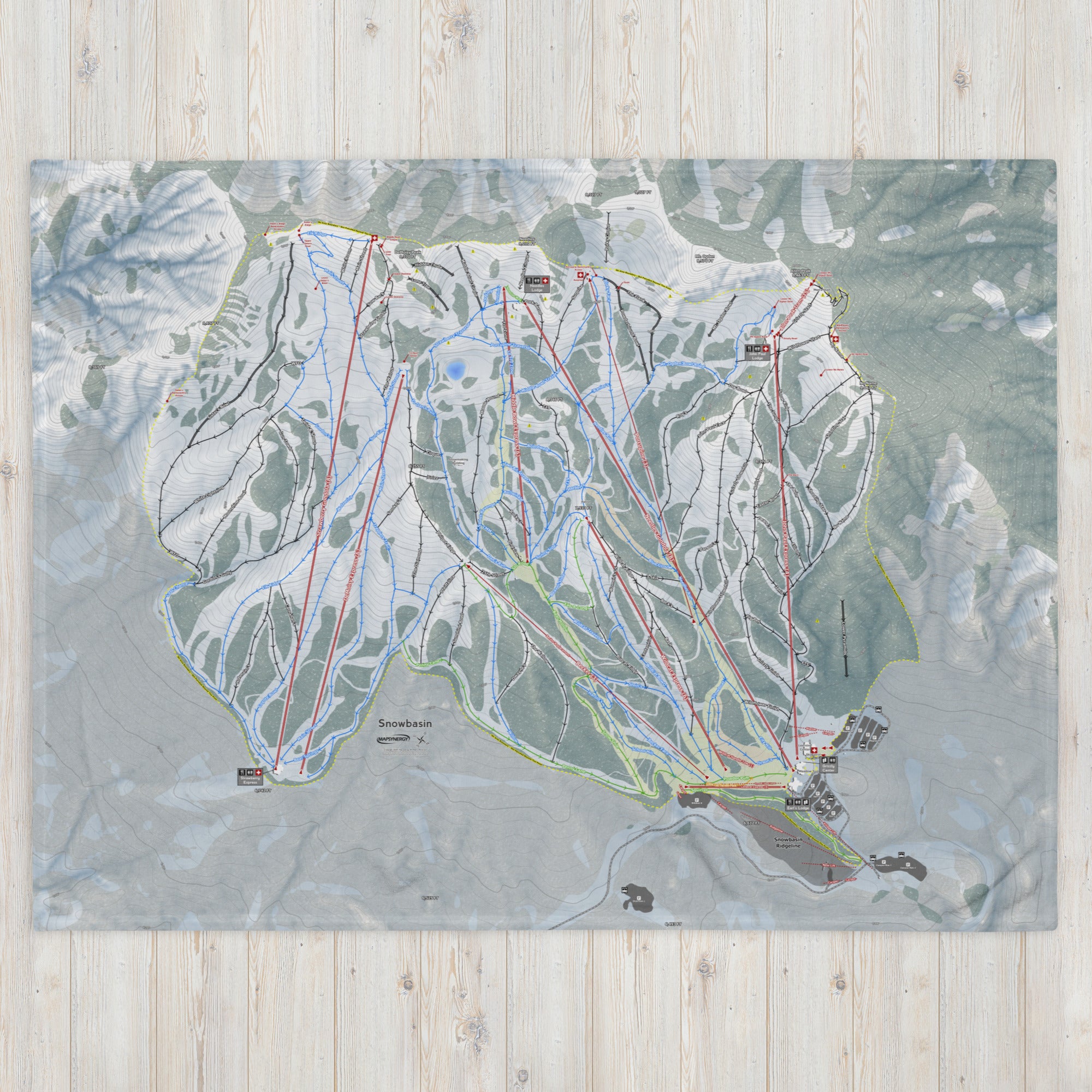 Snow Basin, Utah Ski Resort Map Blanket