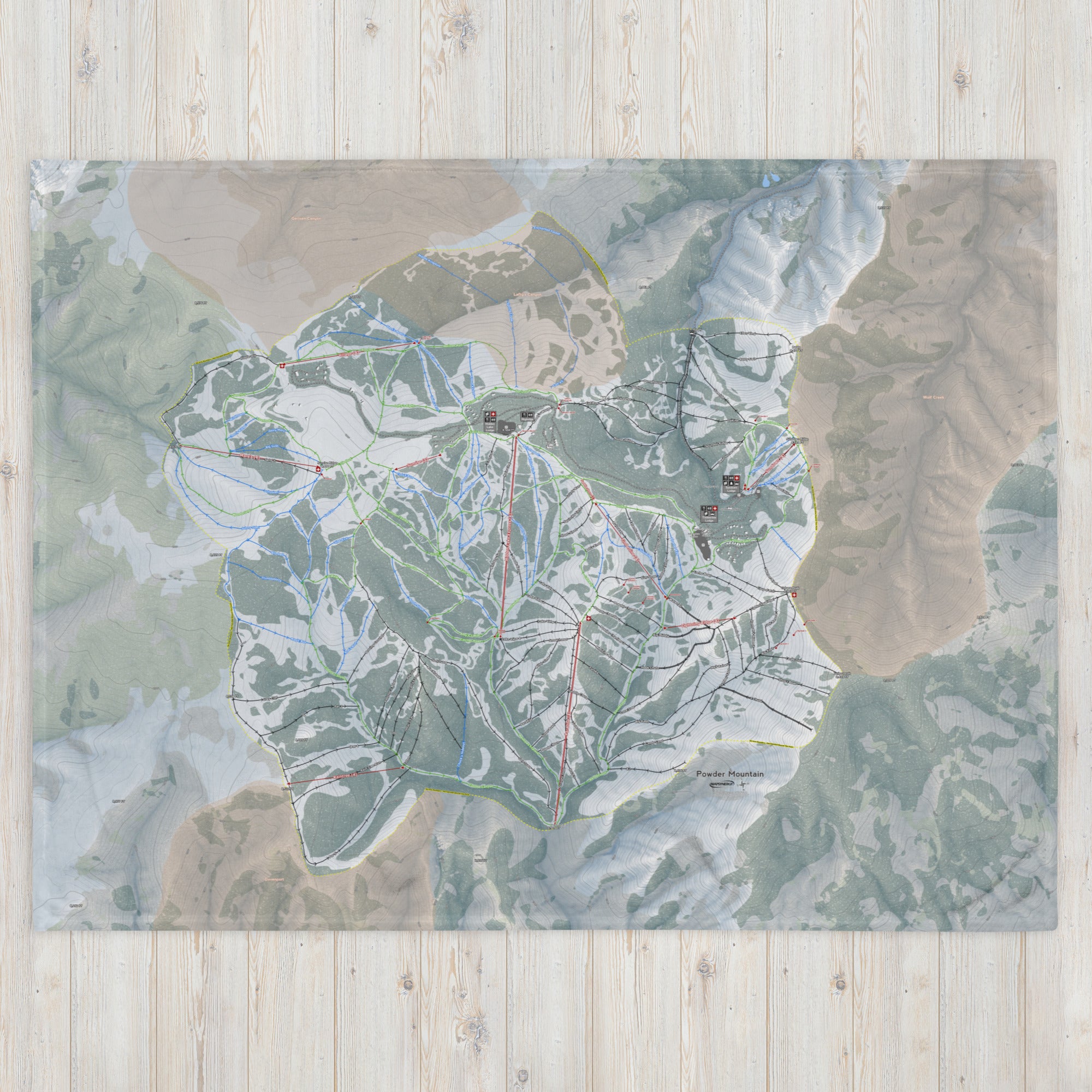 Powder Mountain, Utah Ski Resort Map blanket