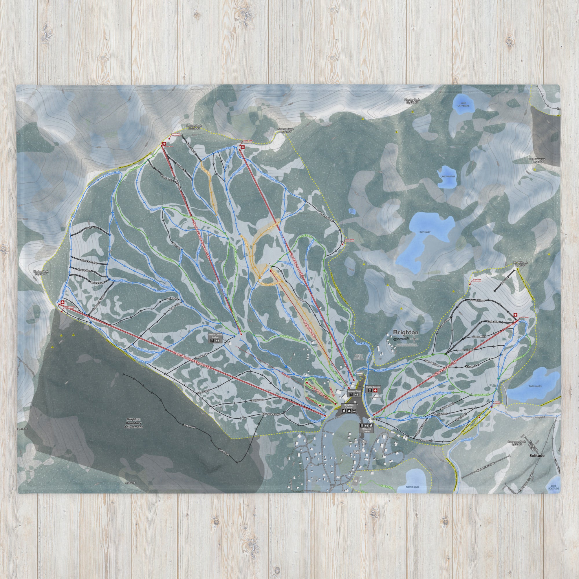 Brighton, Utah Ski Resort Map blanket