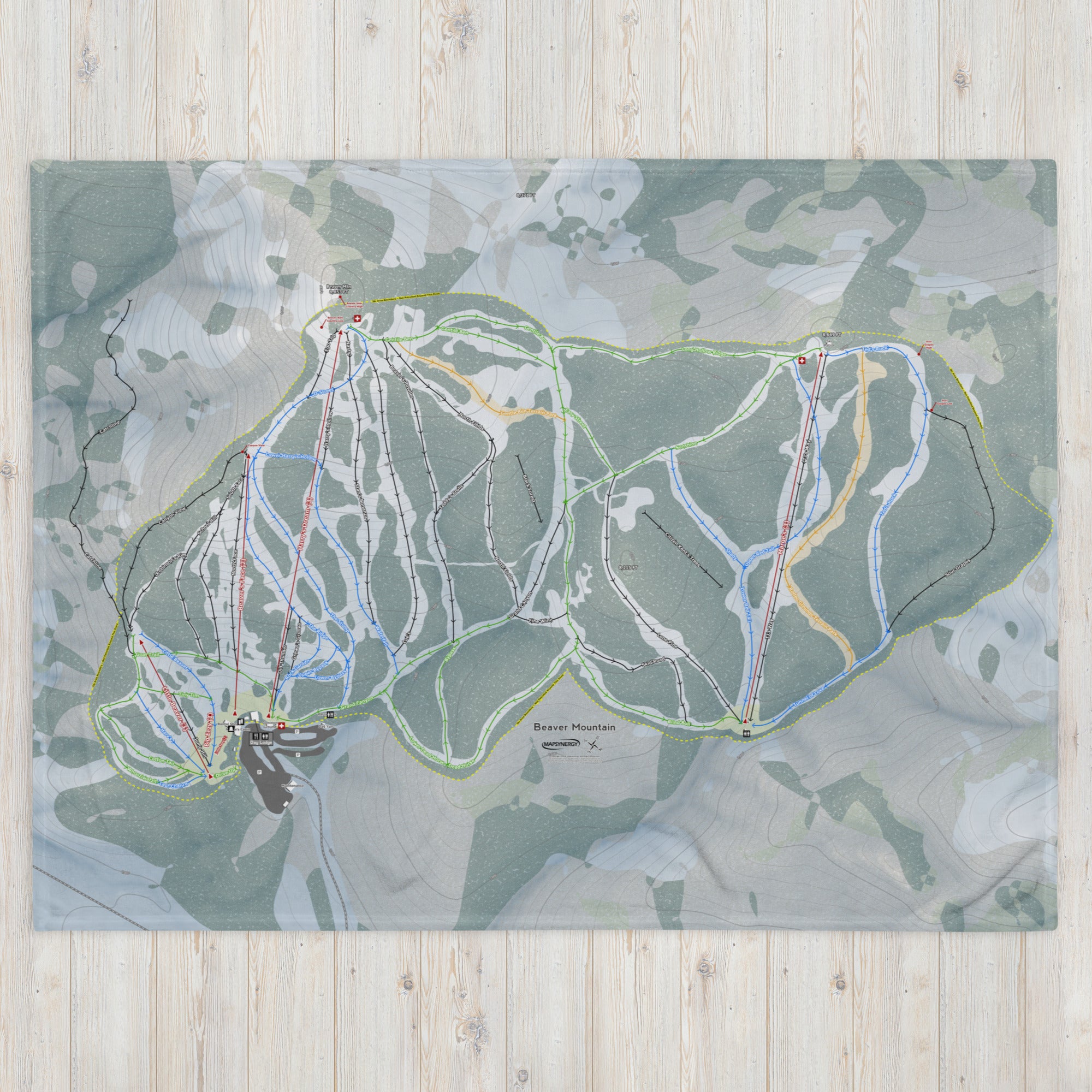 Beaver Mountain, Utah Ski Resort Map blanket