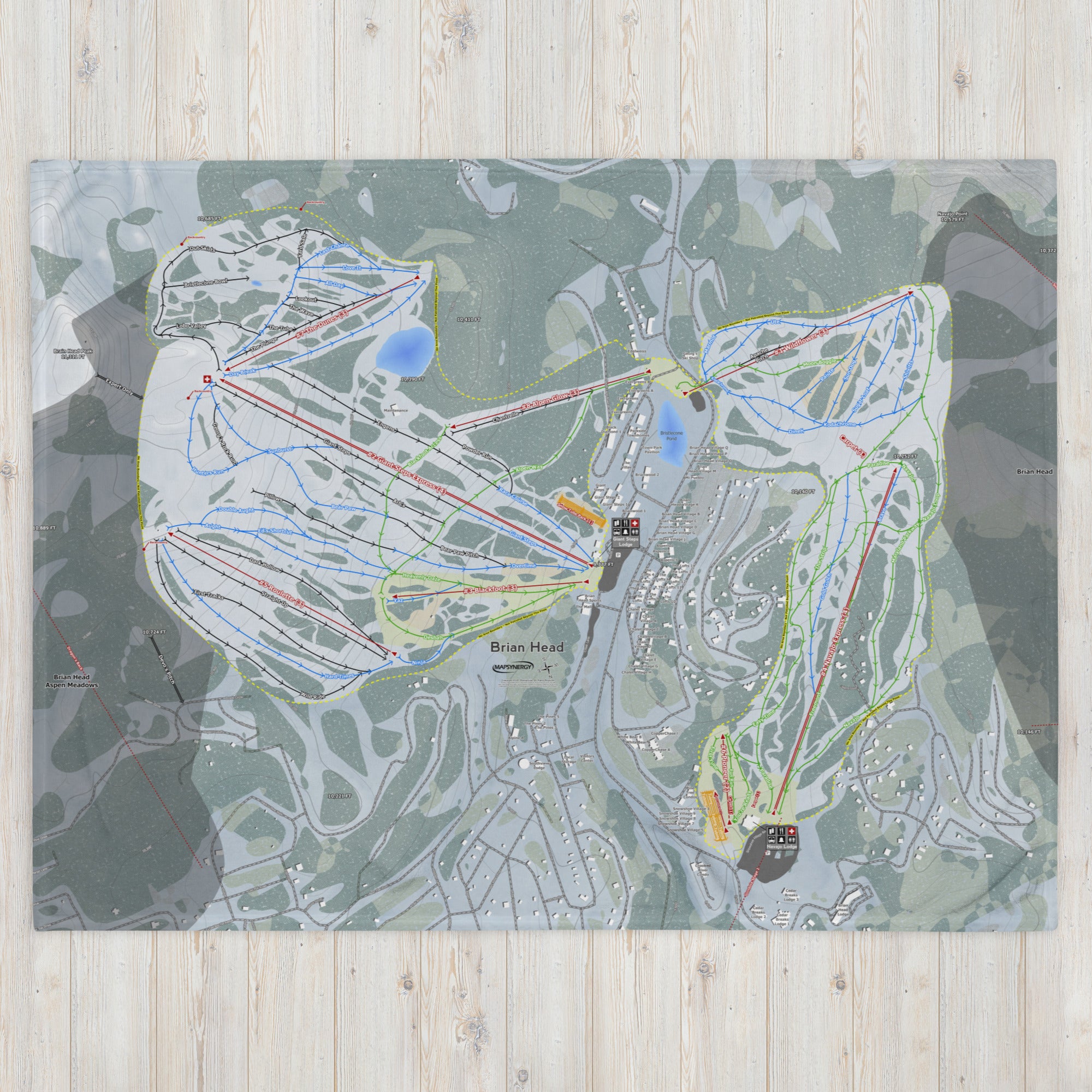 Brian Head, Utah Ski Resort Map blanket