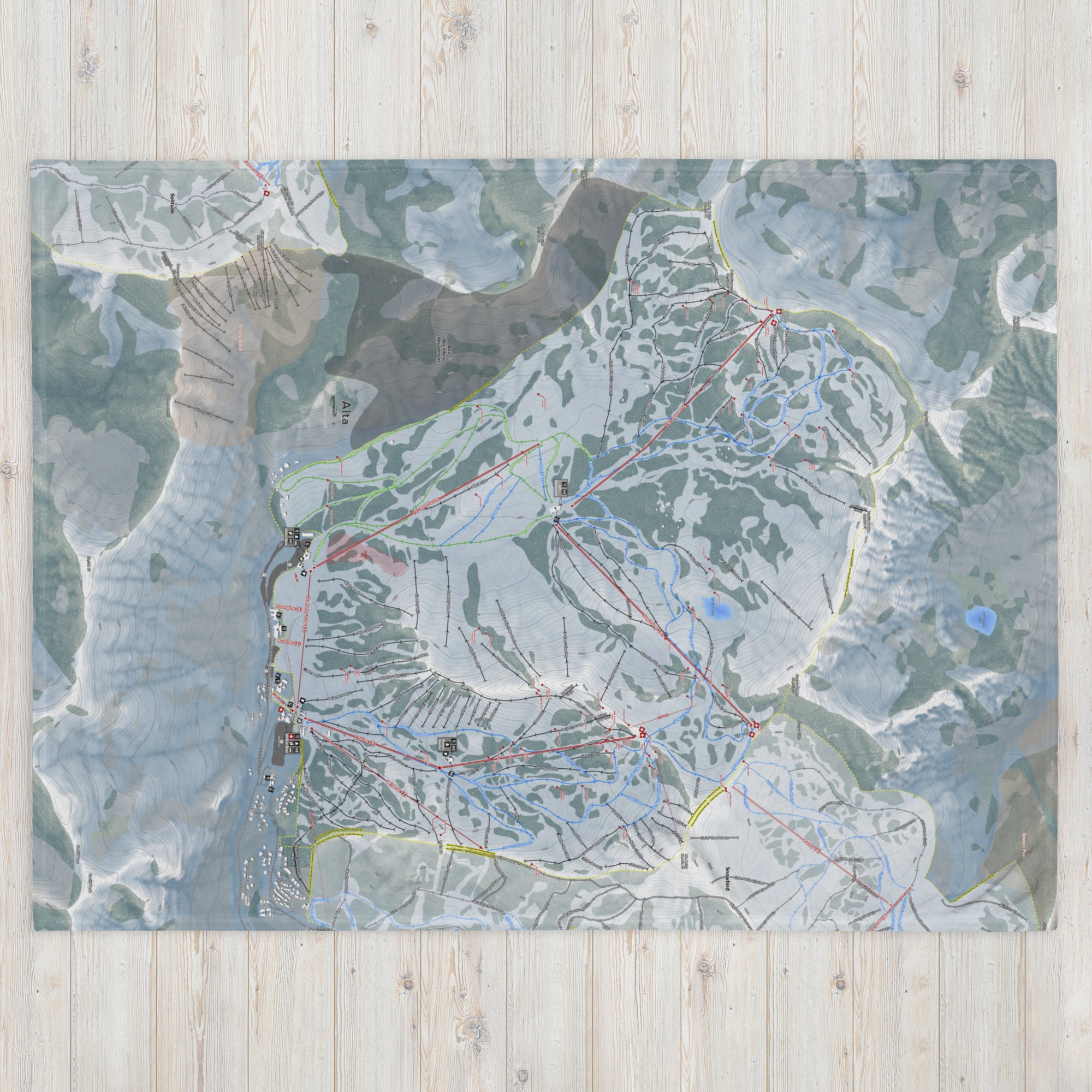 Alta, Utah Ski Resort Map Blanket