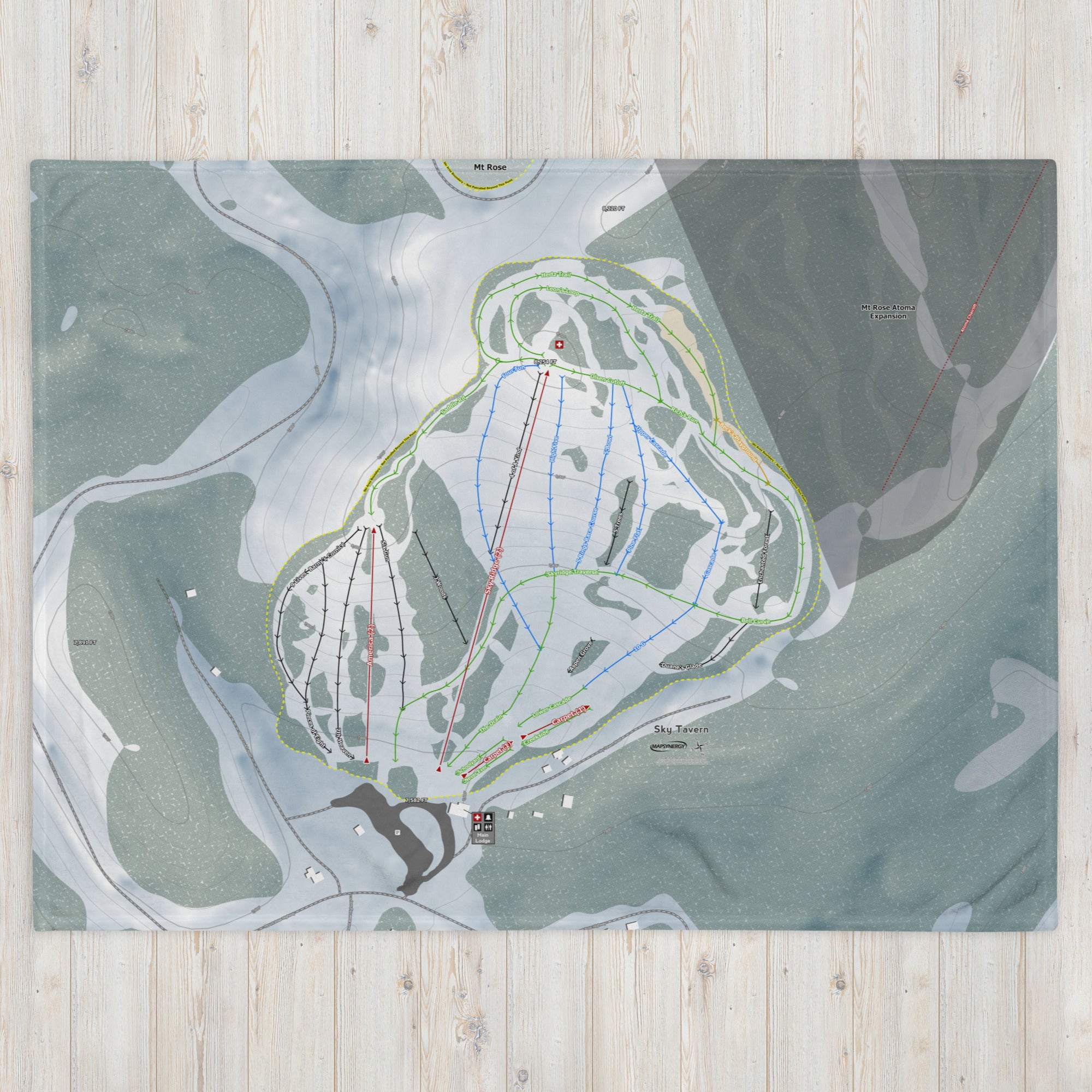 Sky Tavern, Nevada Ski Resort Map Blanket