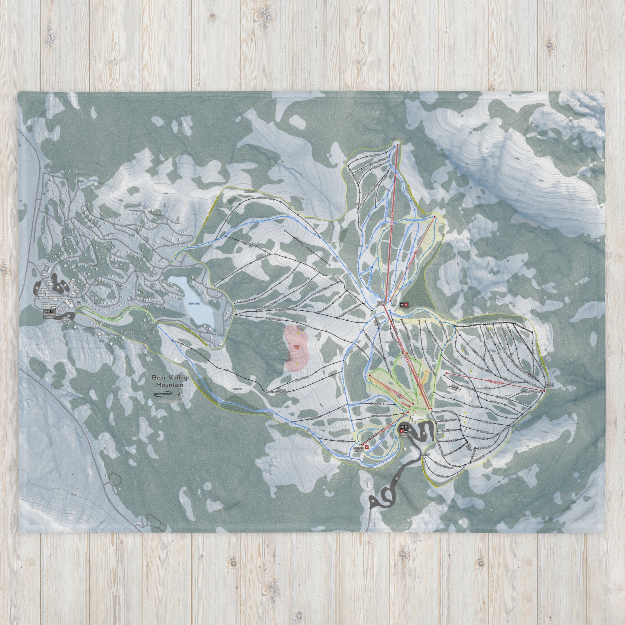 Bear Valley Mountain, California Ski Resort Map Blanket