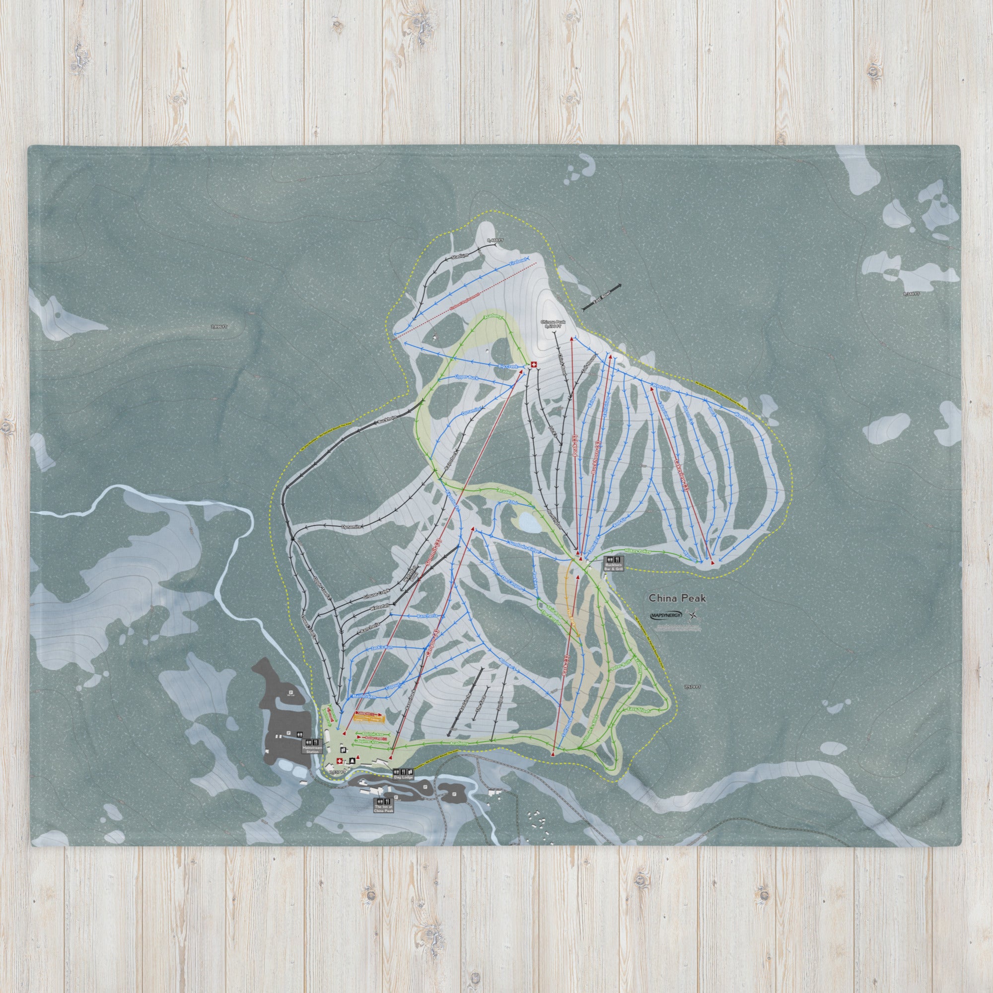 China Peak, California Ski Resort Map Blanket