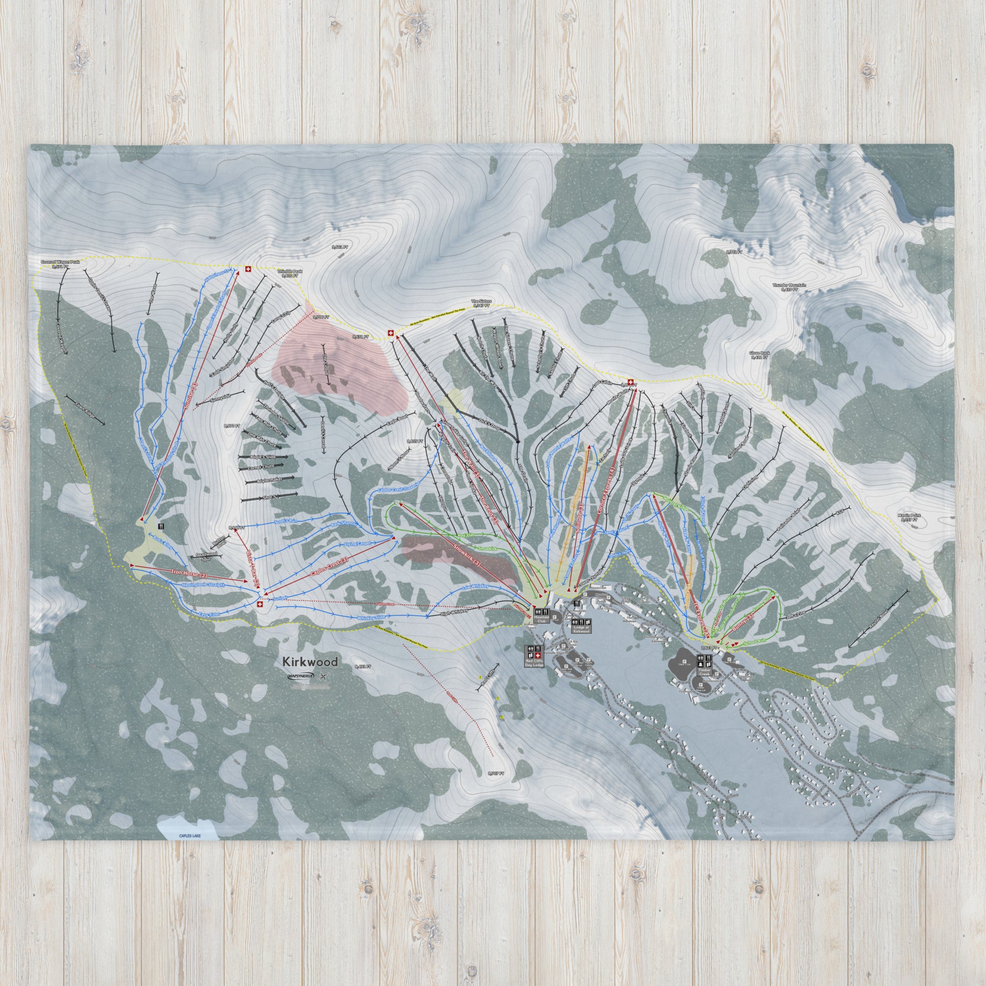 Kirkwood, California Ski Resort Map Blanket