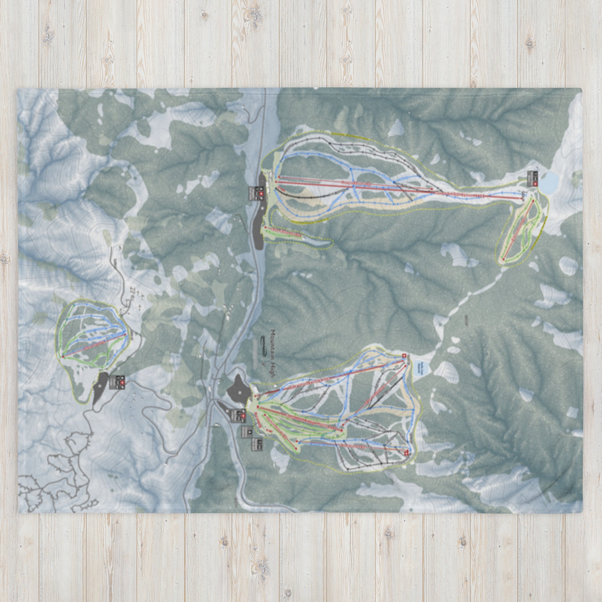 Mountain High, California Ski Resort Map Blanket