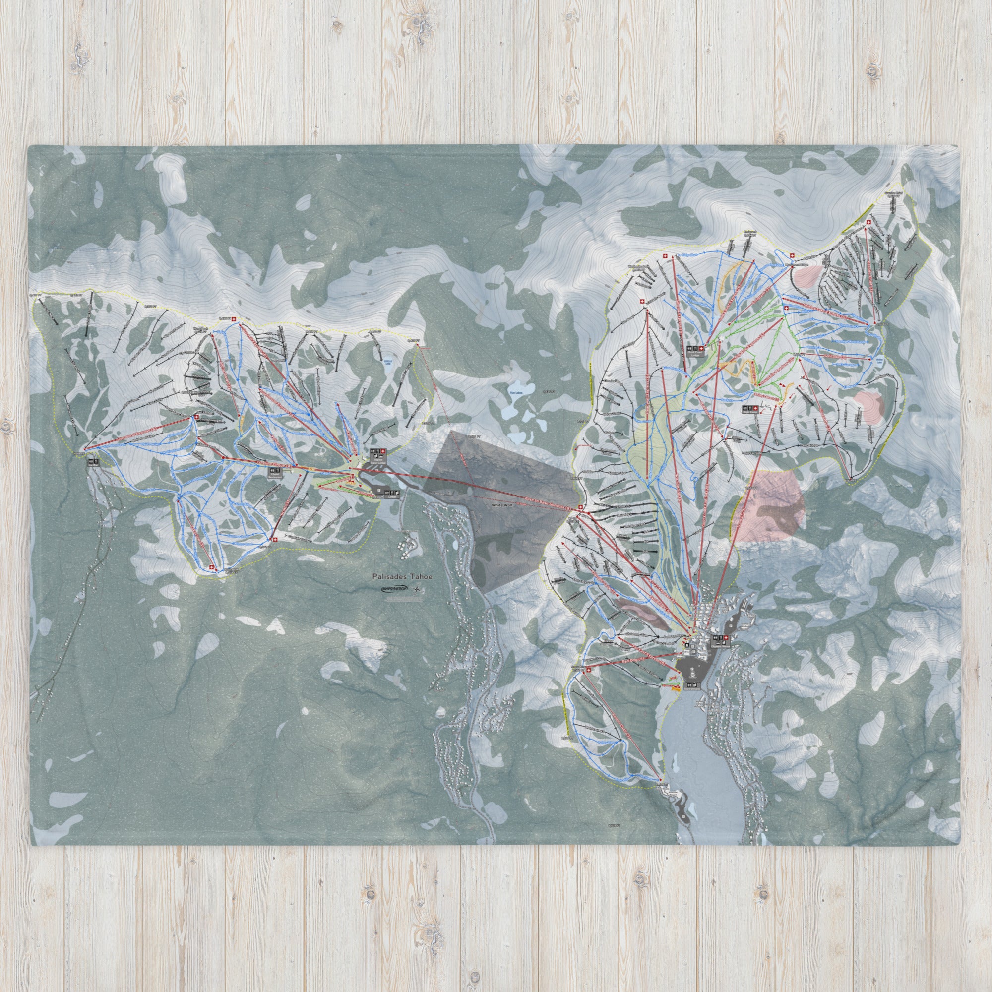 Palisades Tahoe, California Ski Resort Map Blanket