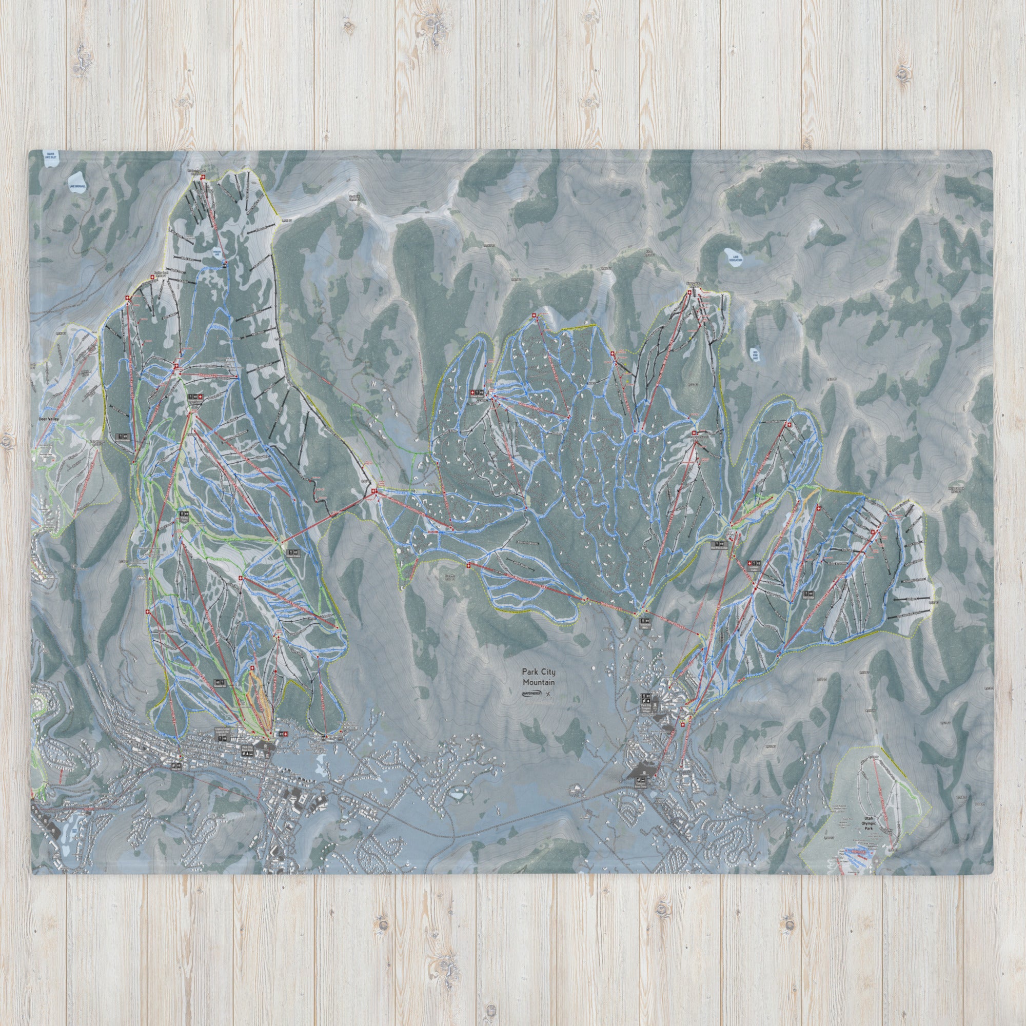 Park City, Utah Ski Resort Map Blanket