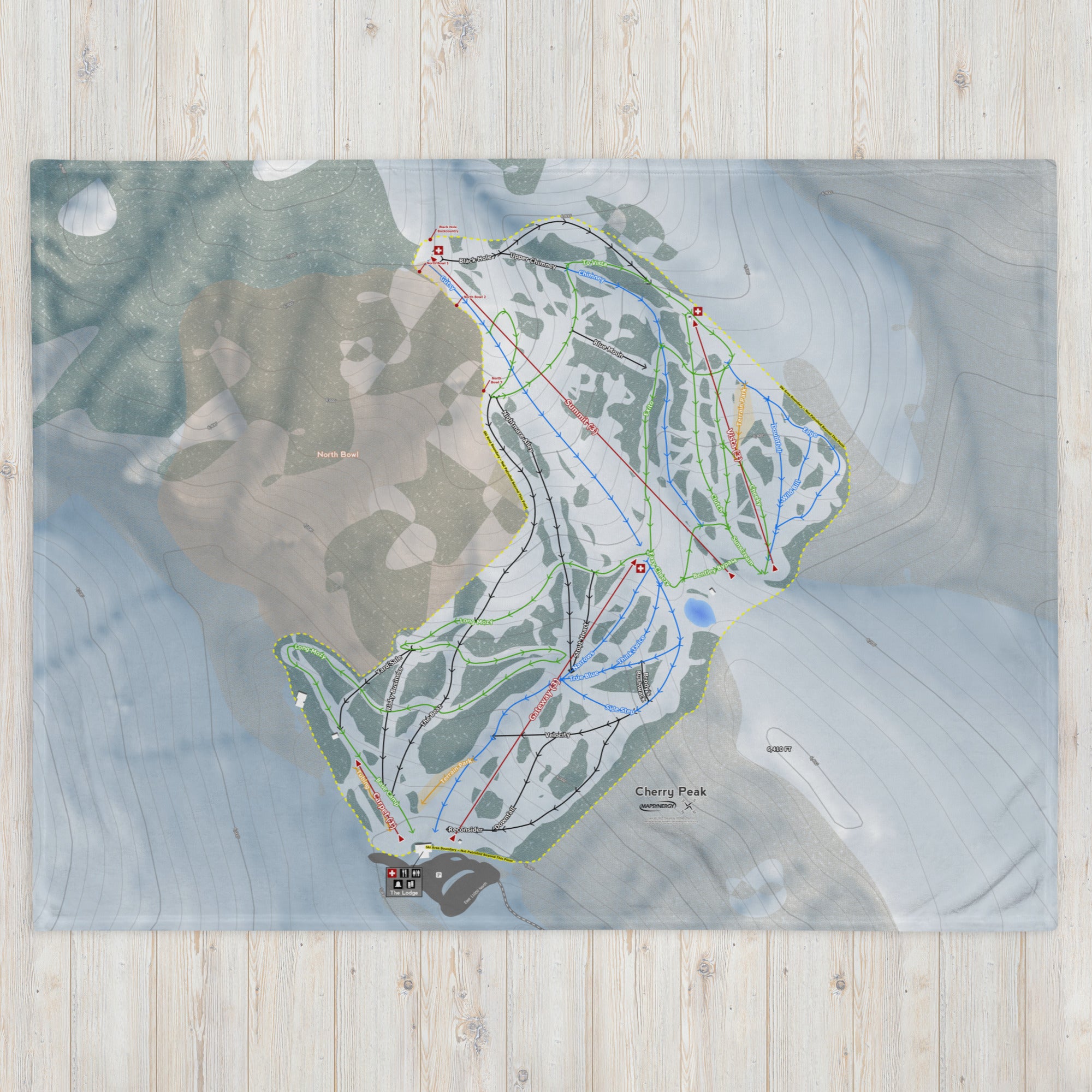 Cherry Peak, Utah Ski Resort Map Blanket