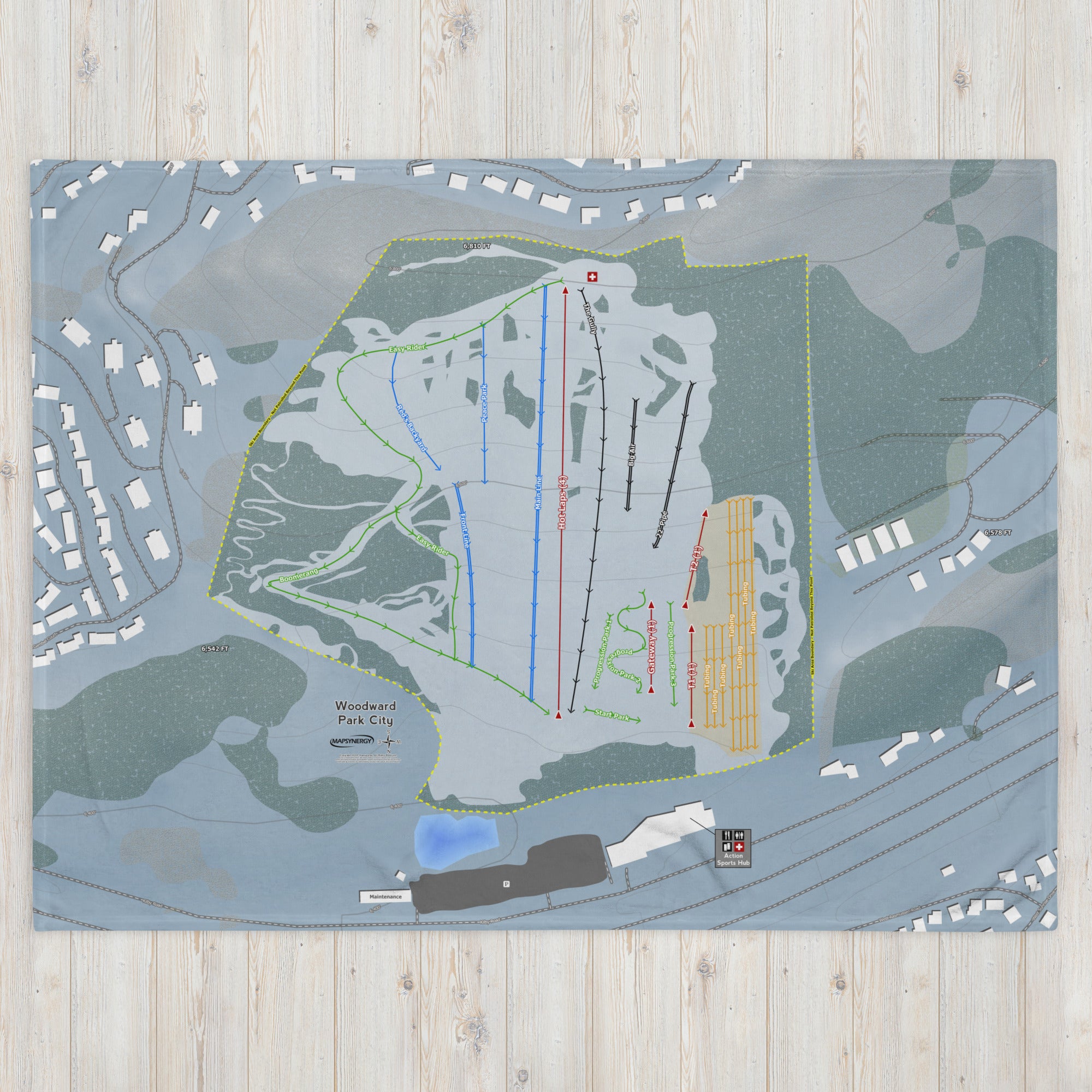 Woodward Park City, Utah Ski Resort Map Blanket