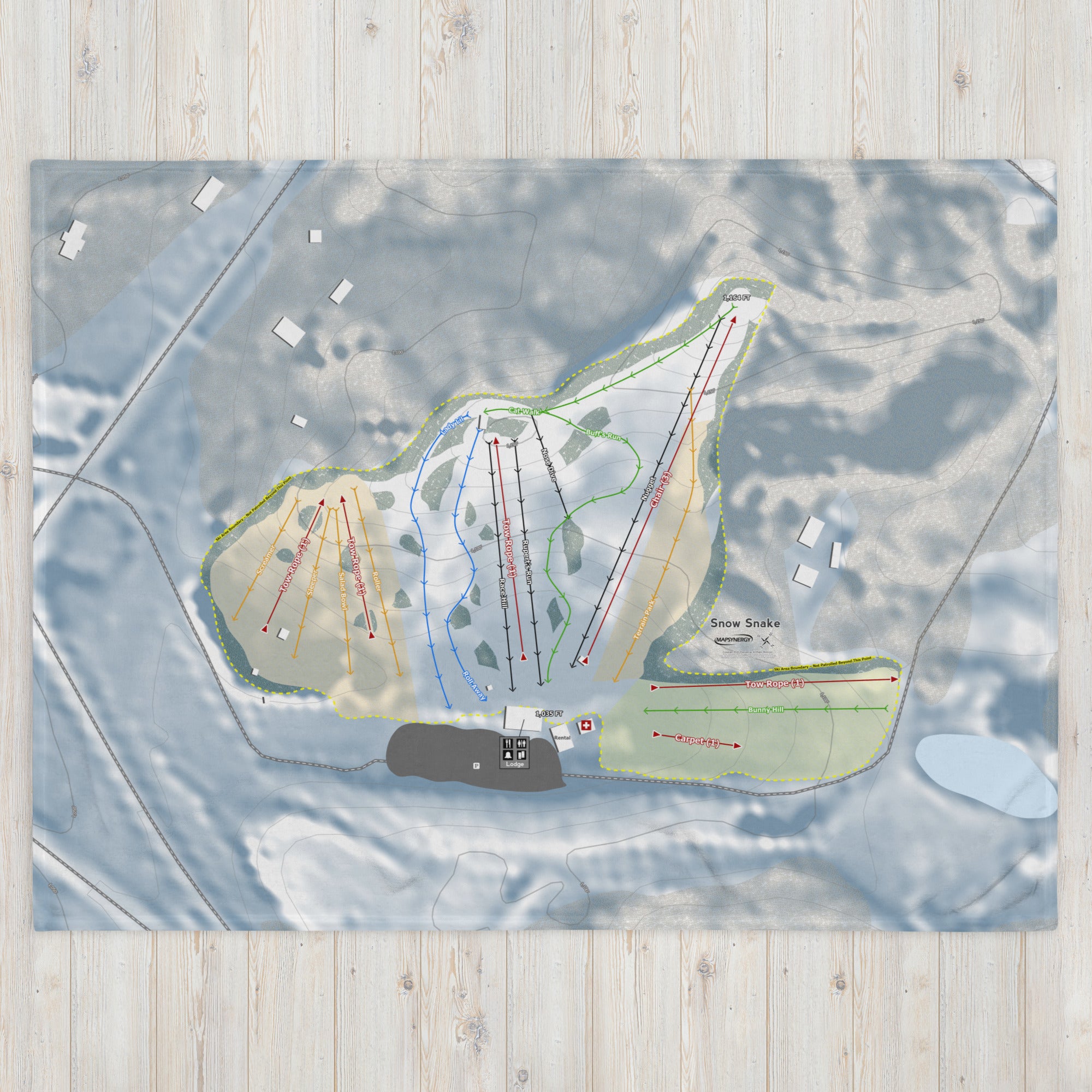 Snow Snake, Michigan Ski Resort Map Blanket