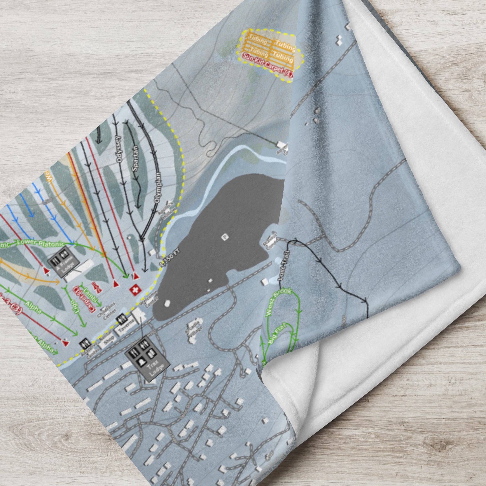 GREEK PEAK, NEW YORK SKI RESORT MAP BLANKET