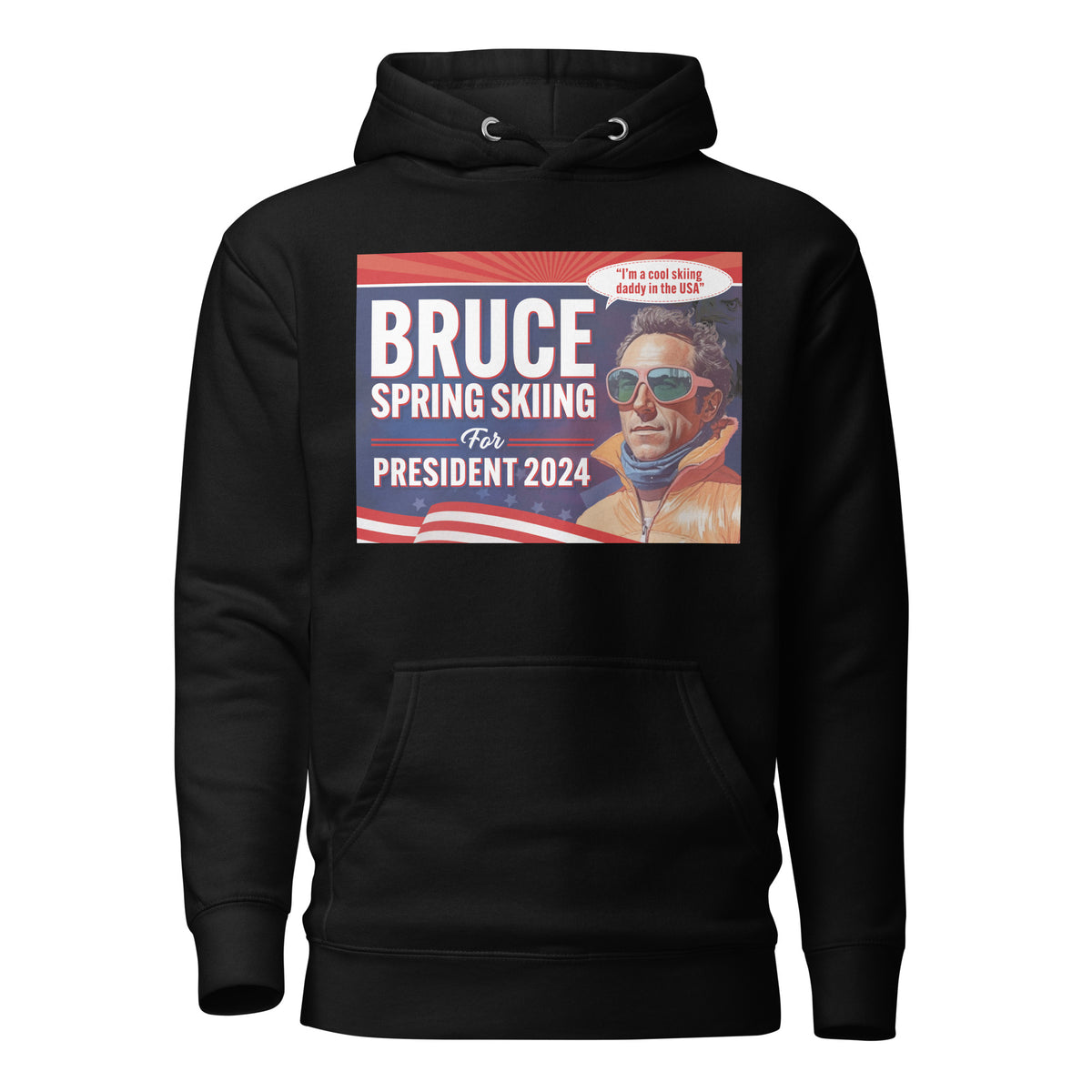 Bruce Spring Skiing For President 2024 Unisex Hoodie