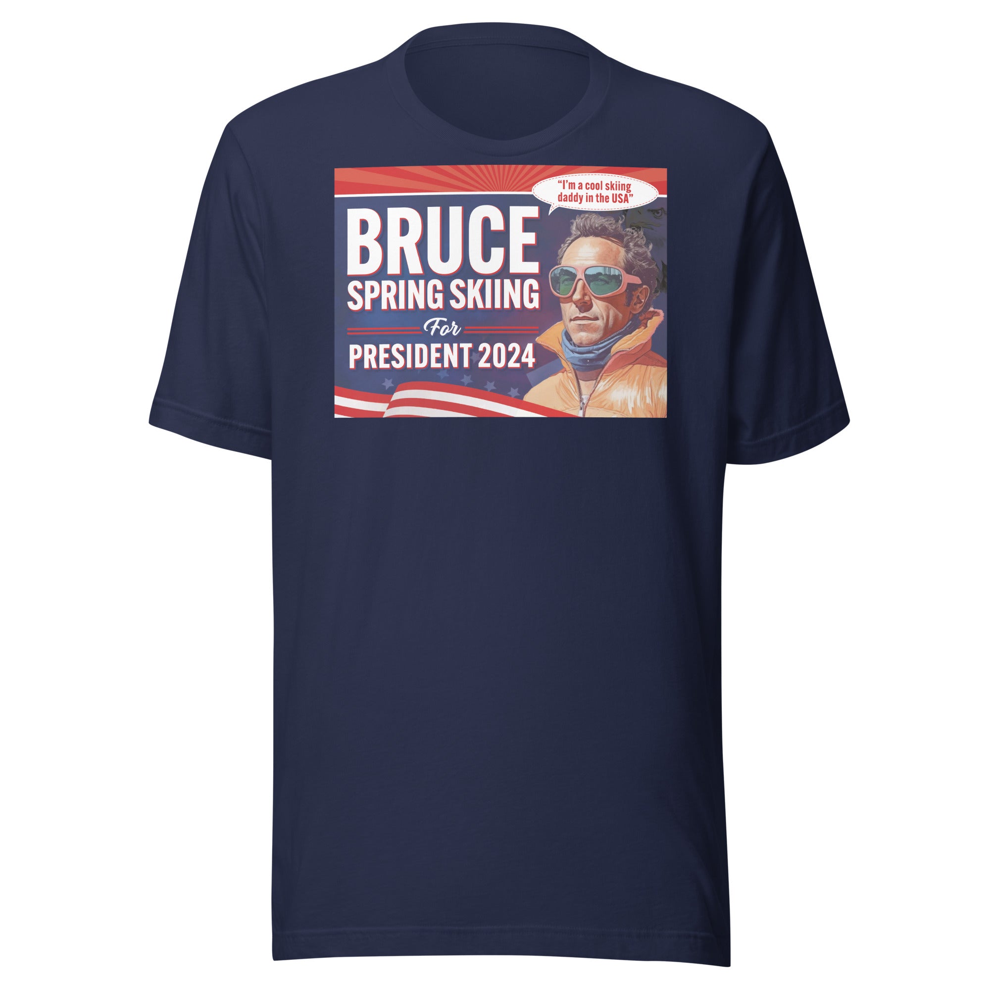 Bruce Spring Skiing For President 2024 Unisex t-shirt