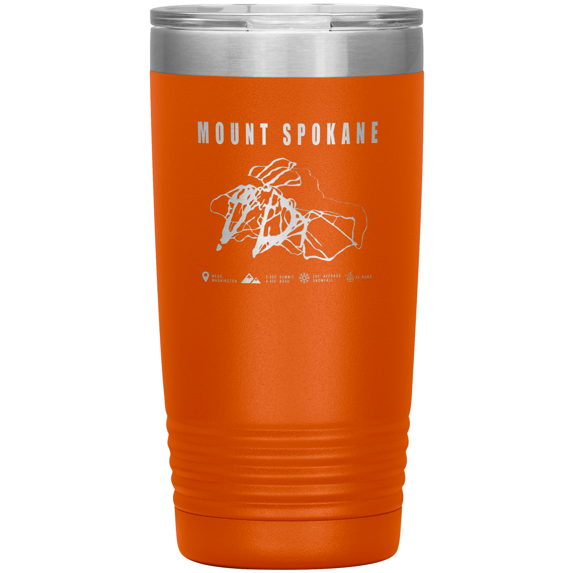 Mount Spokane, Washington Ski Trail Map 20oz Tumbler - Powderaddicts