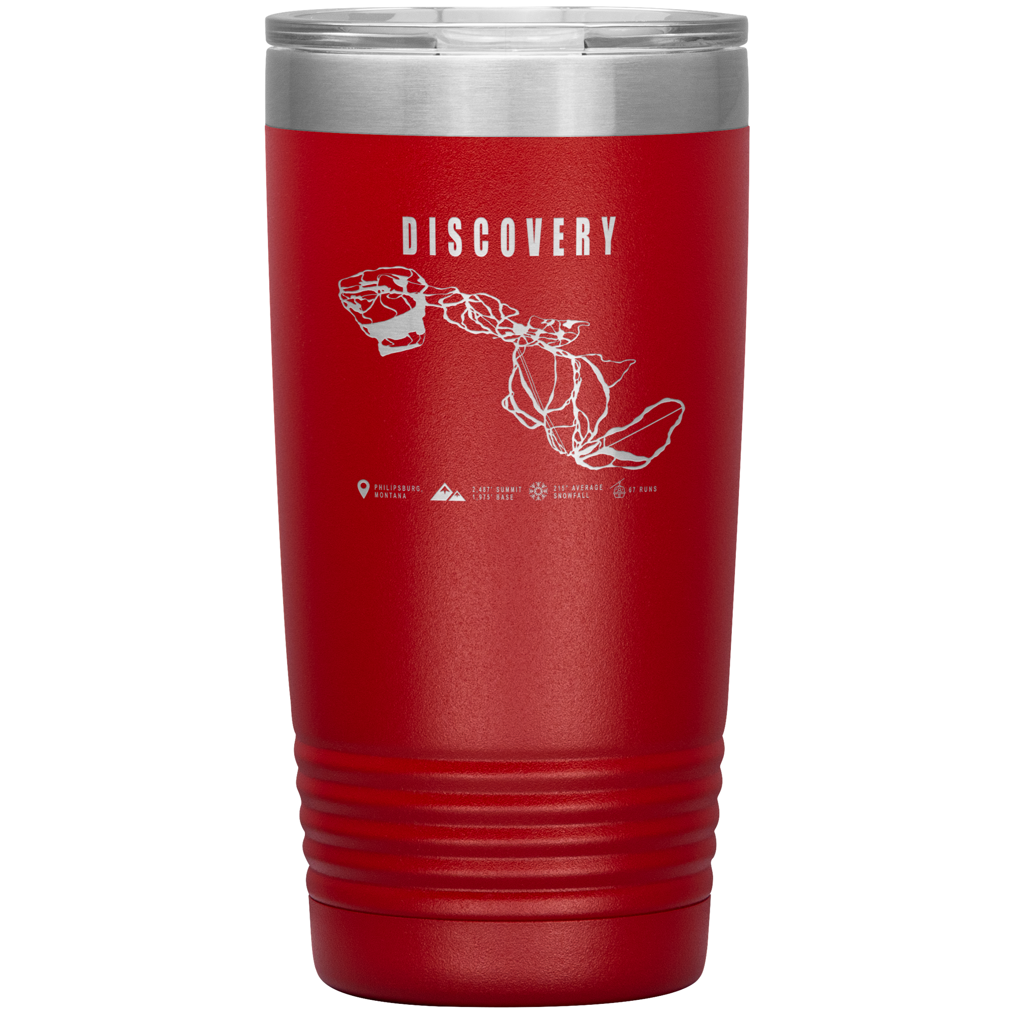 Discovery Montana Ski Trail Map 20oz Tumbler - Powderaddicts