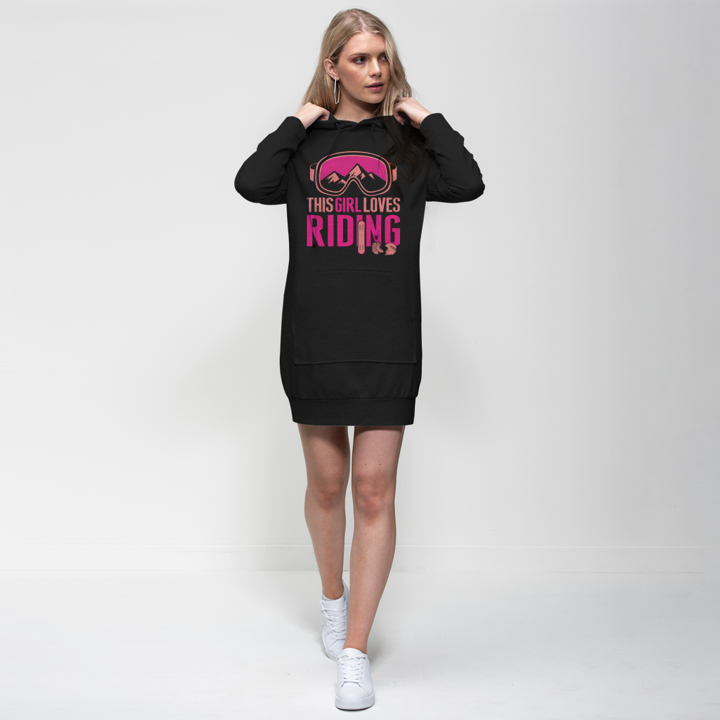 This Girl Loves Riding Premium Adult Hoodie Dress - Powderaddicts