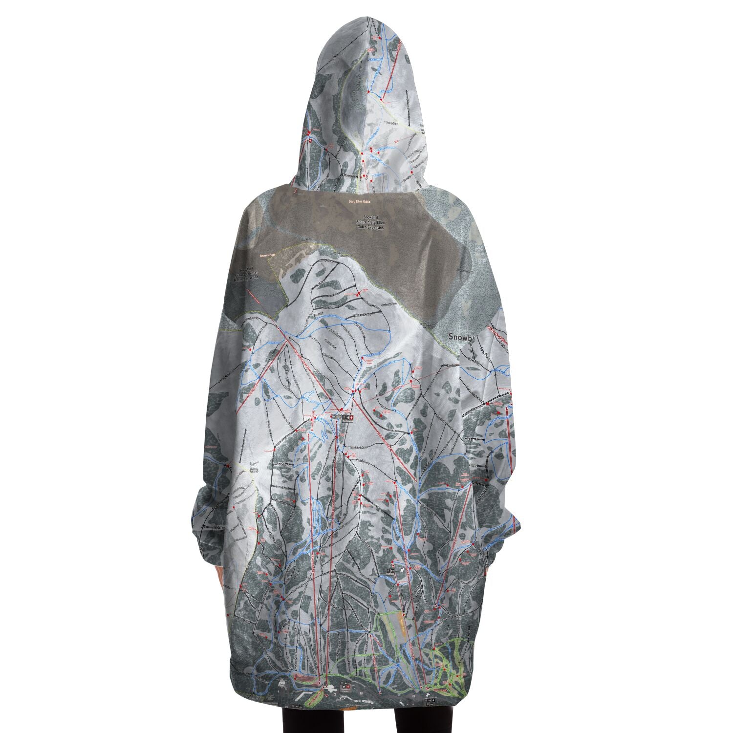 Snowbird, Utah Ski Trail Map - Snug Hoodie