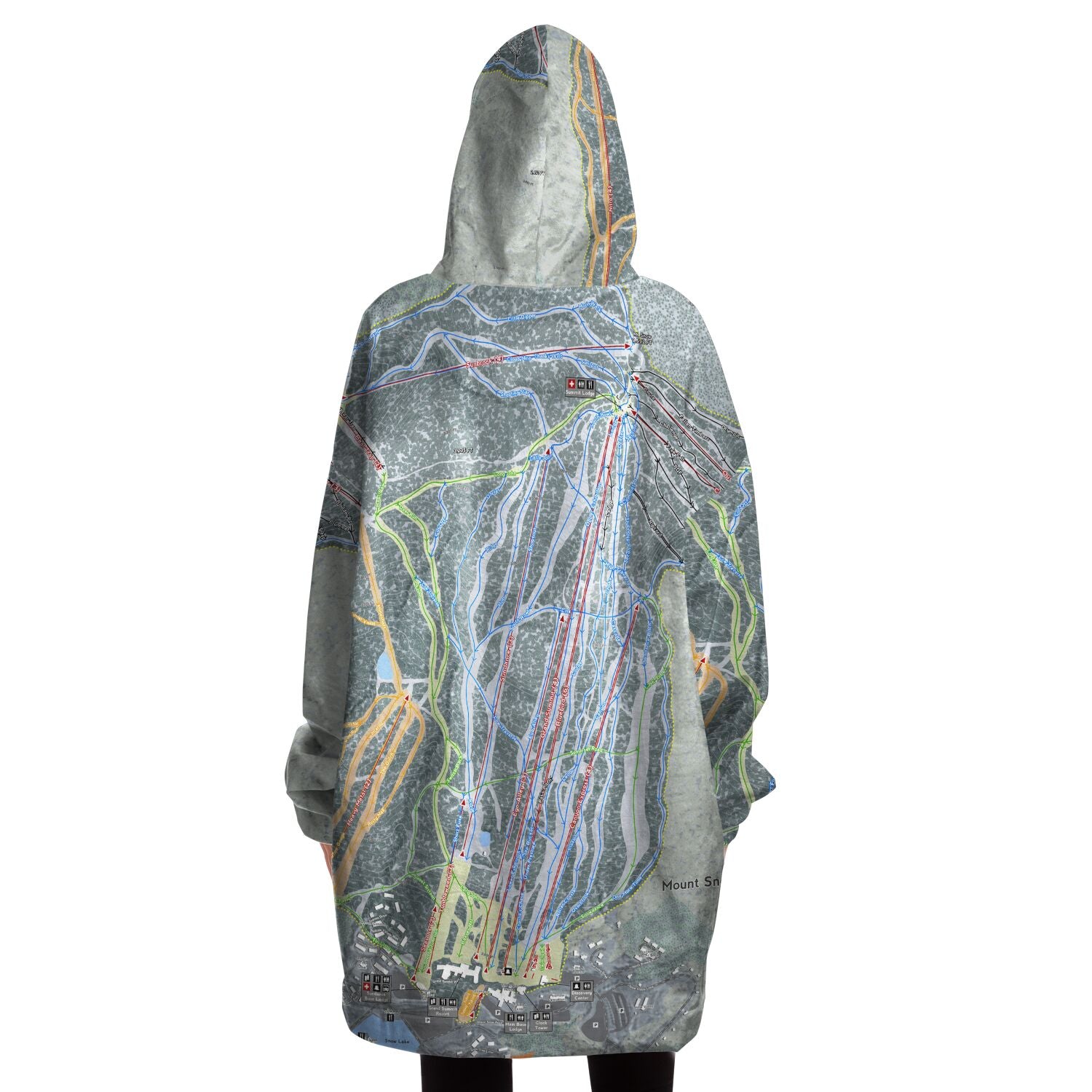 Mount Snow, Vermont Ski Trail Map - Snug Hoodie