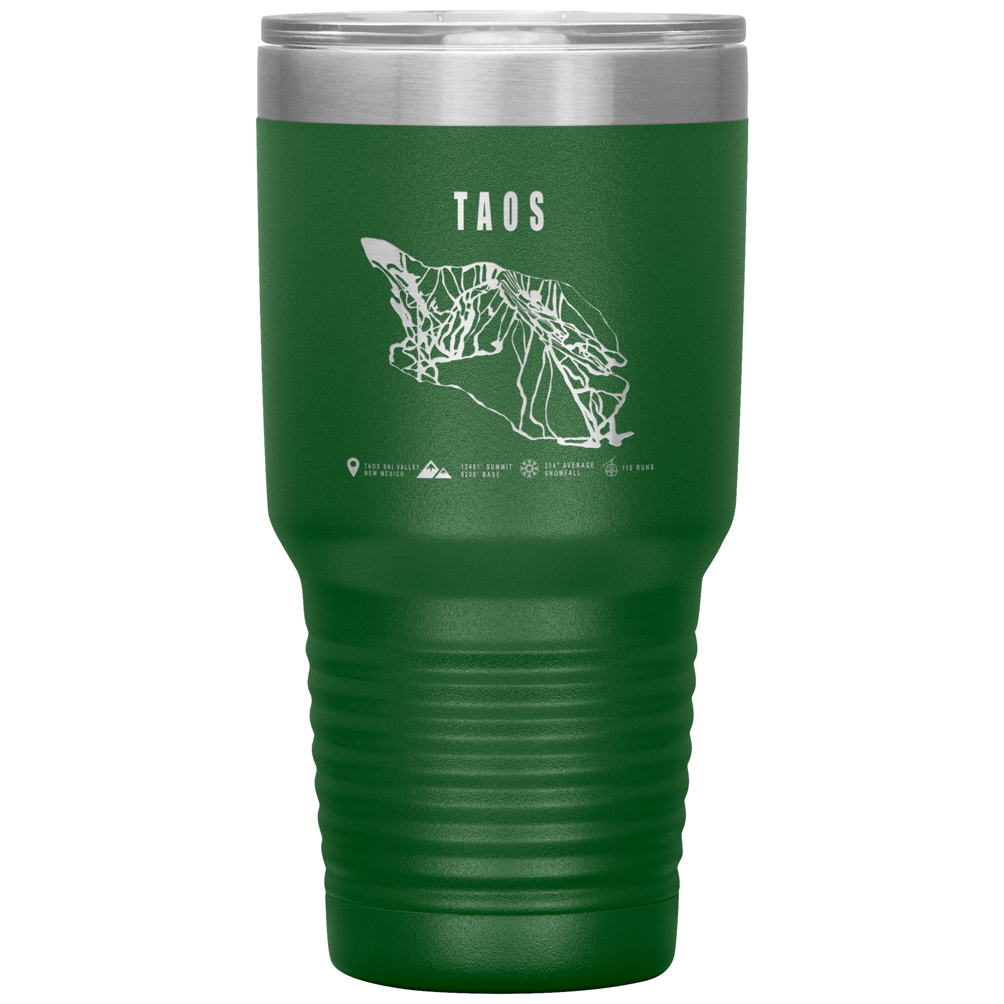 Taos, New Mexico Ski Trail Map 30oz Tumbler - Powderaddicts