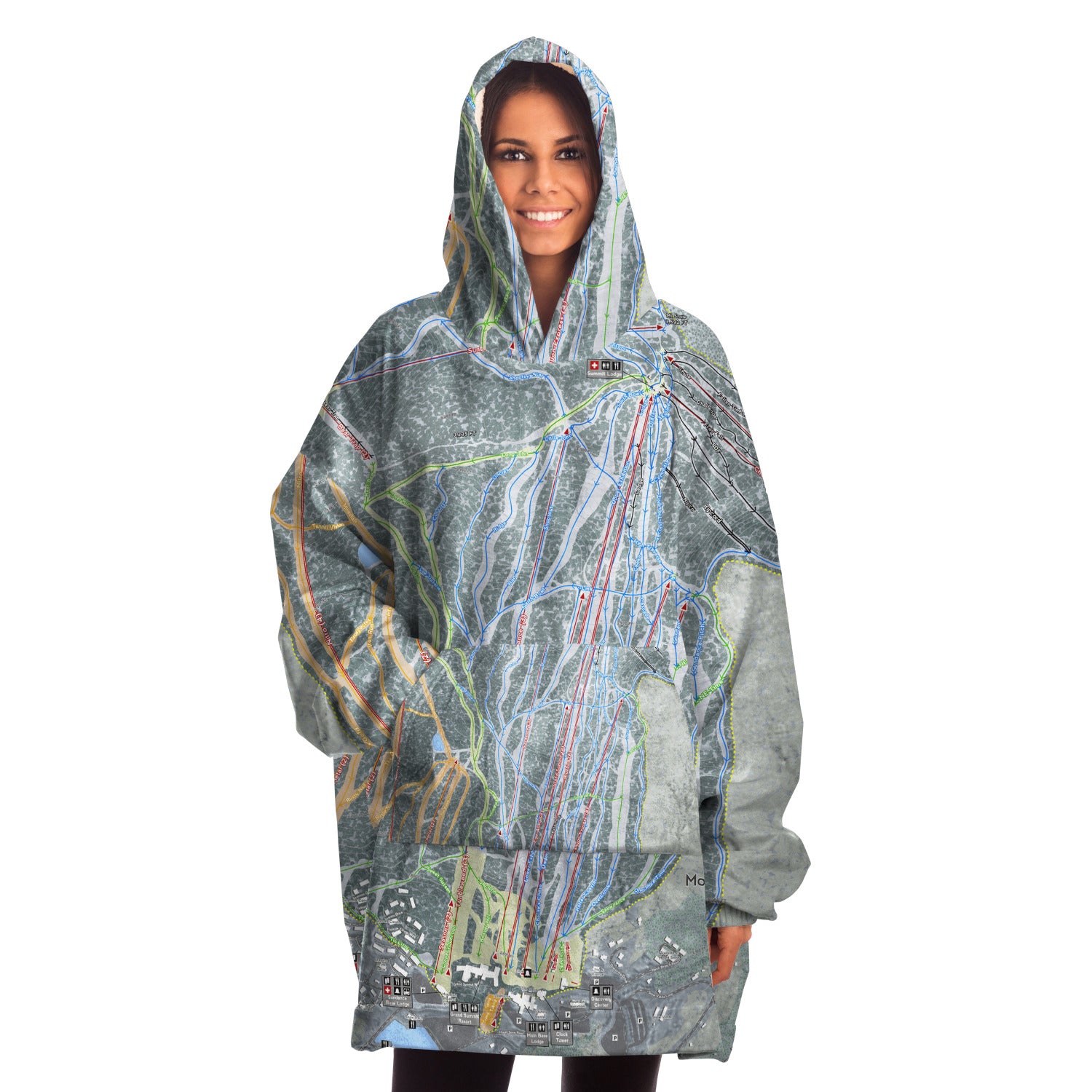 Mount Snow, Vermont Ski Trail Map - Snug Hoodie