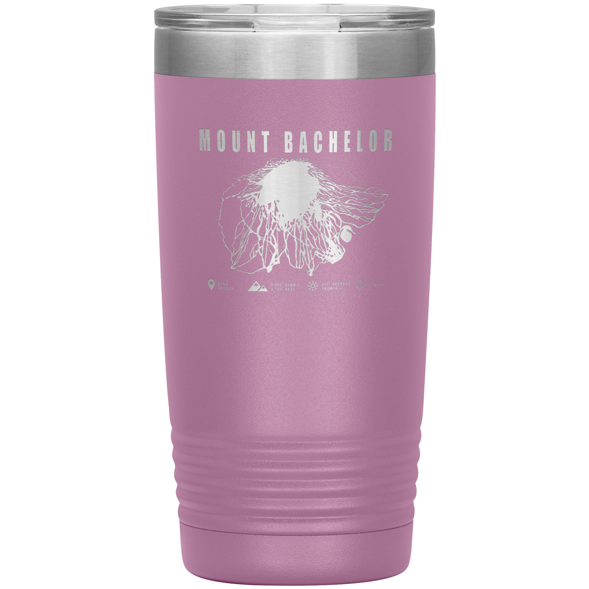 Mount Bachelor, Oregon Ski Trail Map 20oz Tumbler - Powderaddicts