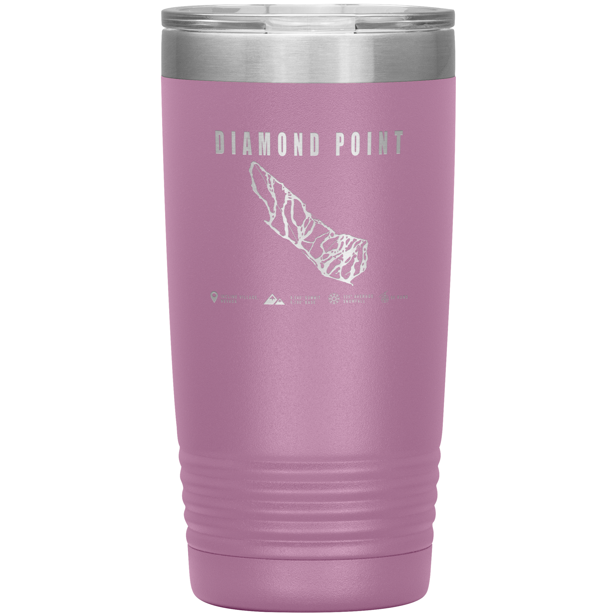 Diamond Point, Nevada Ski Trail Map 20oz Tumbler - Powderaddicts