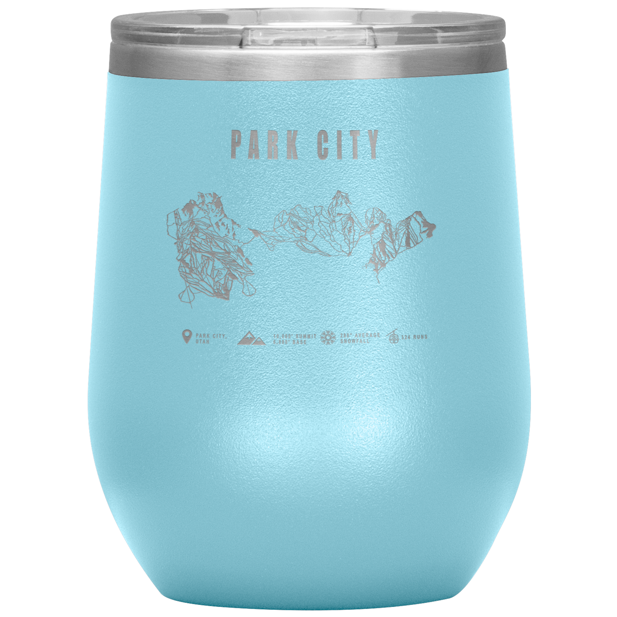 Eagle Point,Utah Ski Trail Map Wine 12oz Tumbler - Powderaddicts