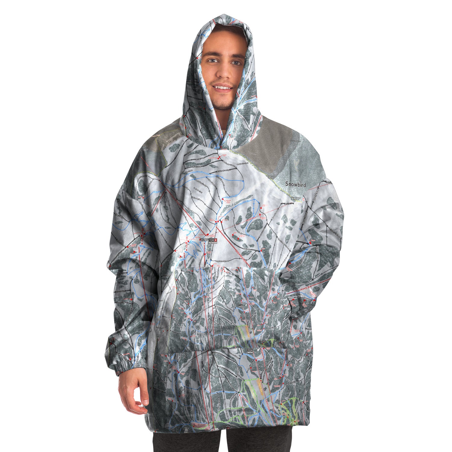 Snowbird, Utah Ski Trail Map - Snug Hoodie