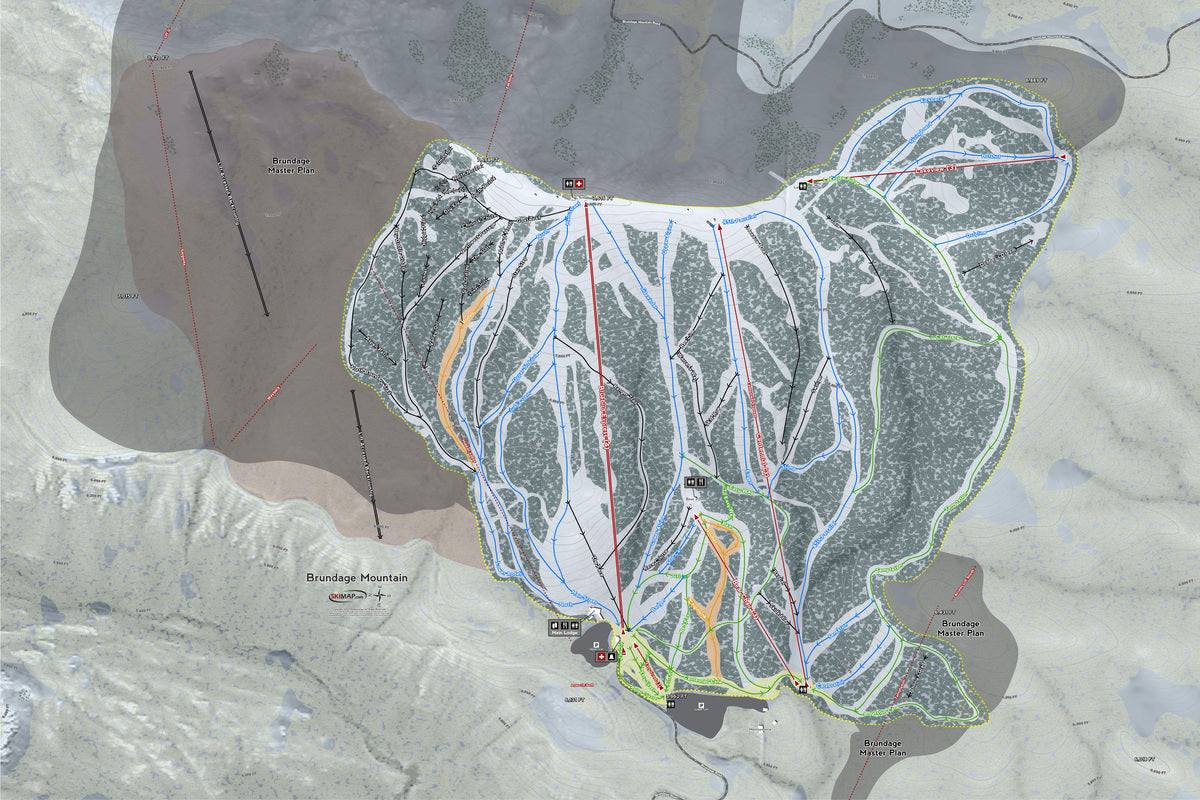 Brundage Idaho Ski Resort Map Wall Art