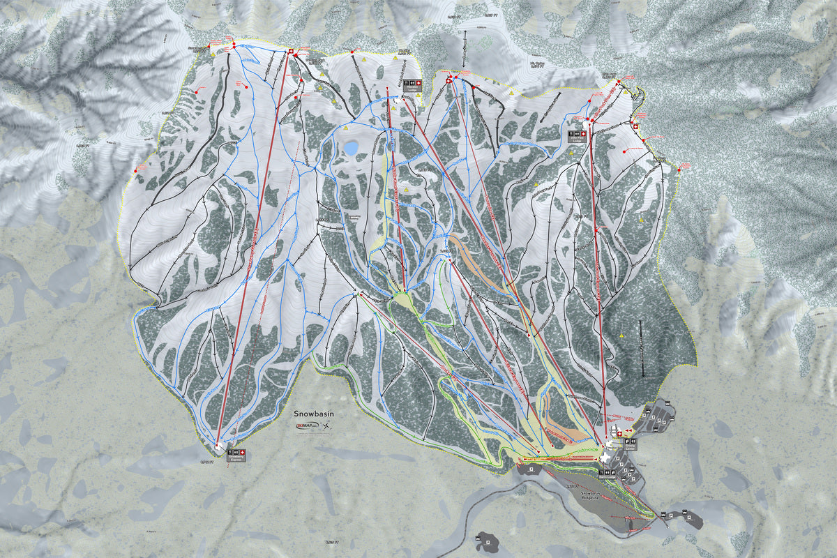 Snowbasin Utah Ski Resort Map Wall Art