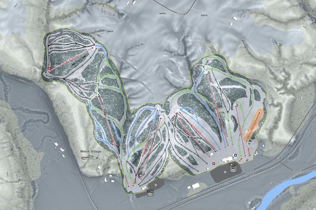 Welch Village Minnesota Ski Resort Map Wall Art