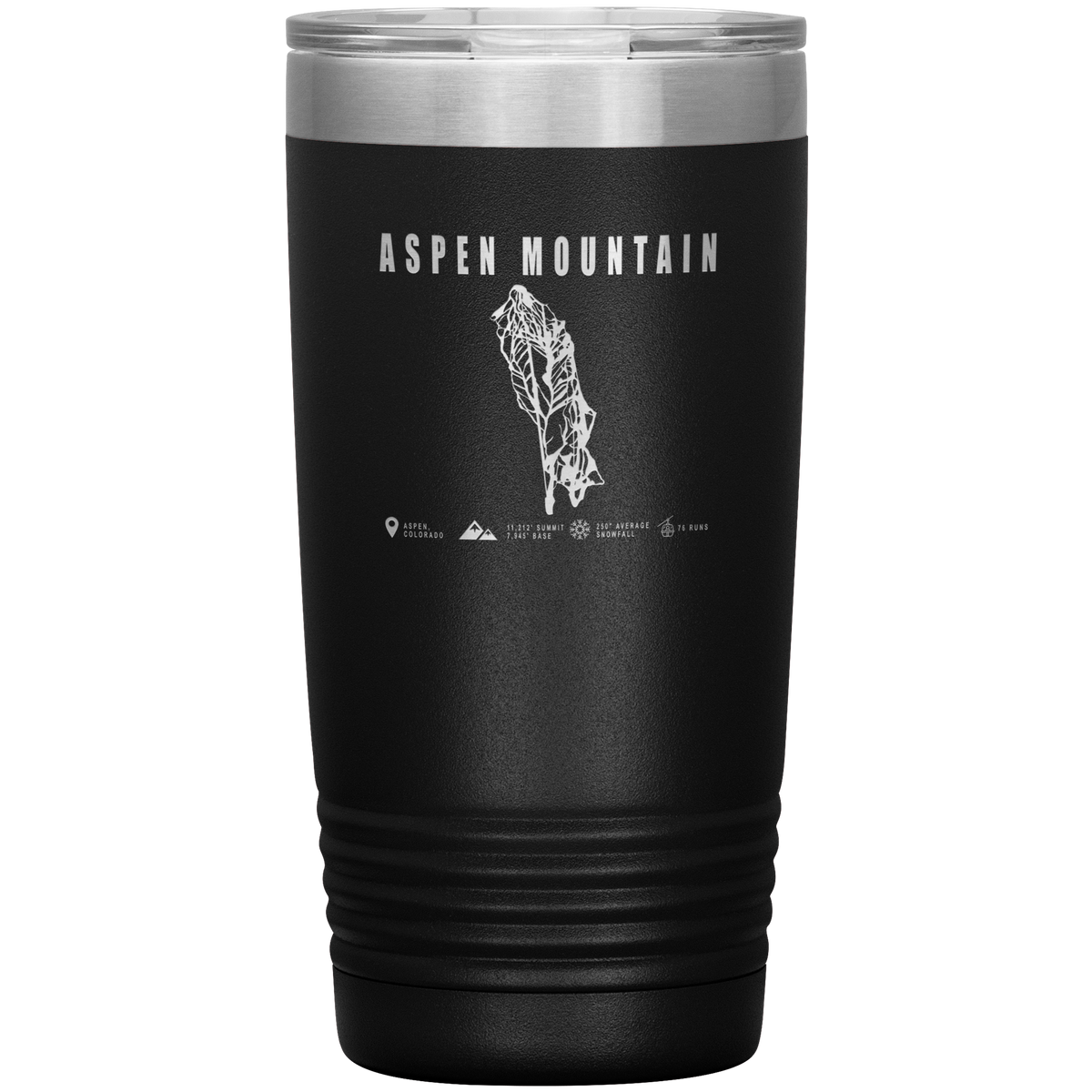 Aspen Mountain Colorado Ski Trail Map 20oz Tumbler - Powderaddicts