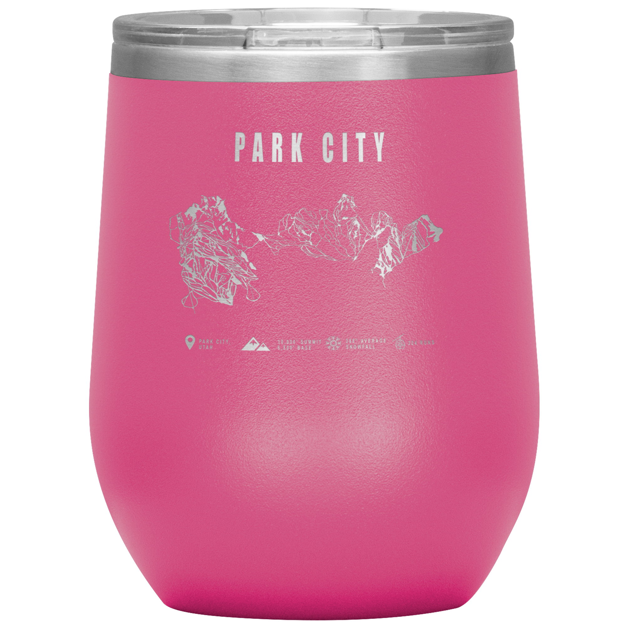 Eagle Point,Utah Ski Trail Map Wine 12oz Tumbler - Powderaddicts