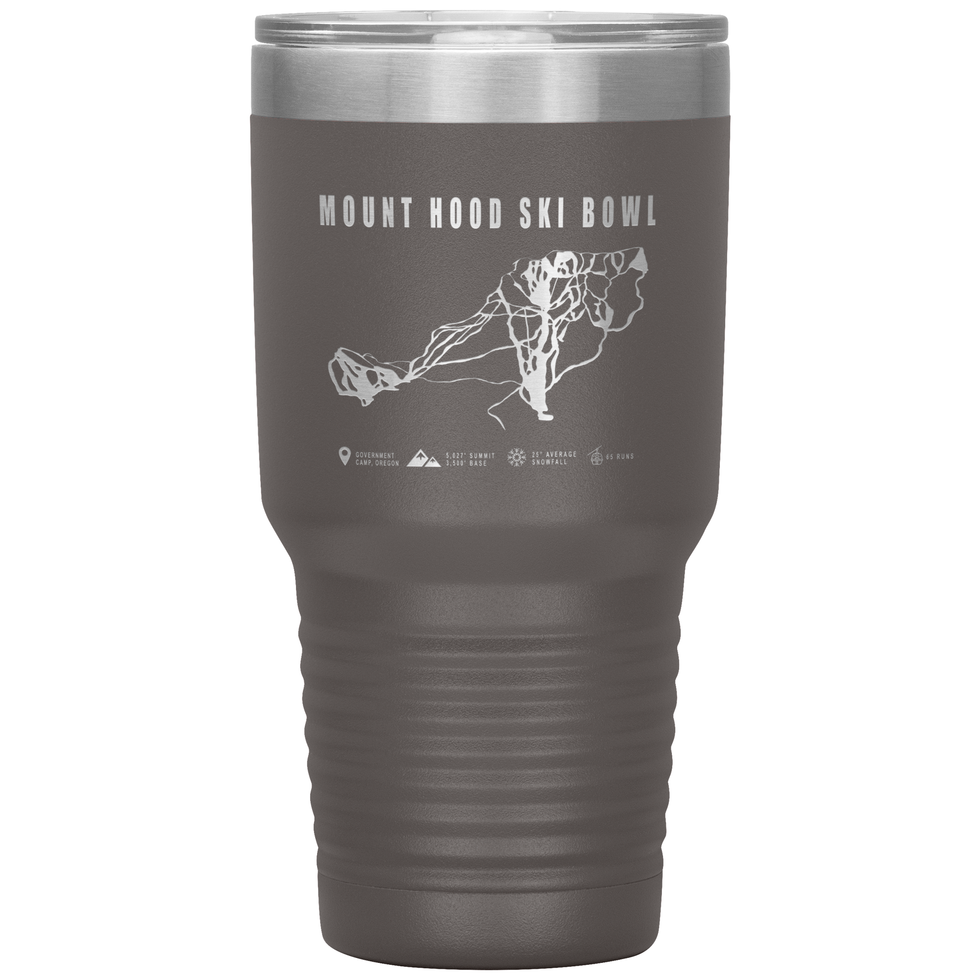 Mount Hood Ski Bowl, Oregon Ski Trail Map 30oz Tumbler - Powderaddicts