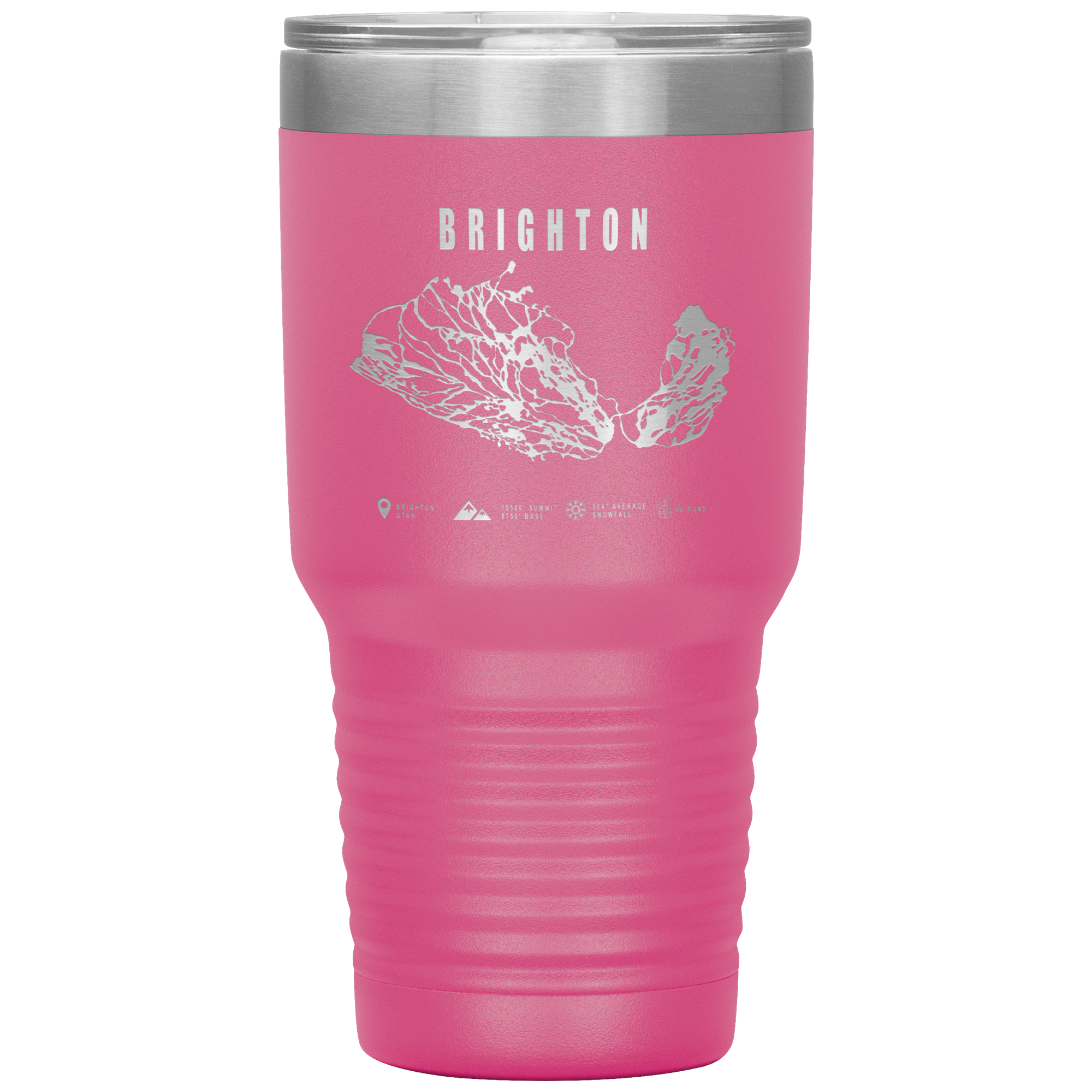 Brighton,Utah Ski Trail Map 30oz Tumbler - Powderaddicts