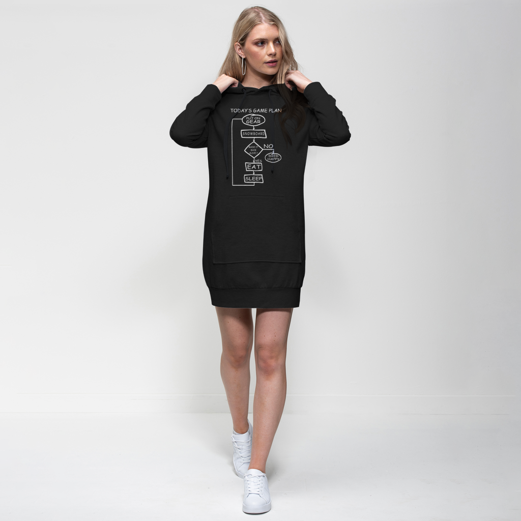 Today&#39;s Gameplan - Snowboarding Premium Adult Hoodie Dress - Powderaddicts