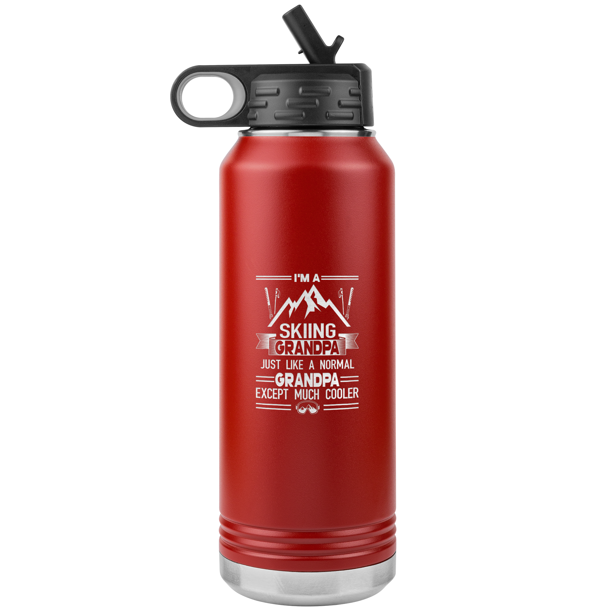 I'm A Skiing Grandpa 32oz Water Bottle Tumbler - Powderaddicts