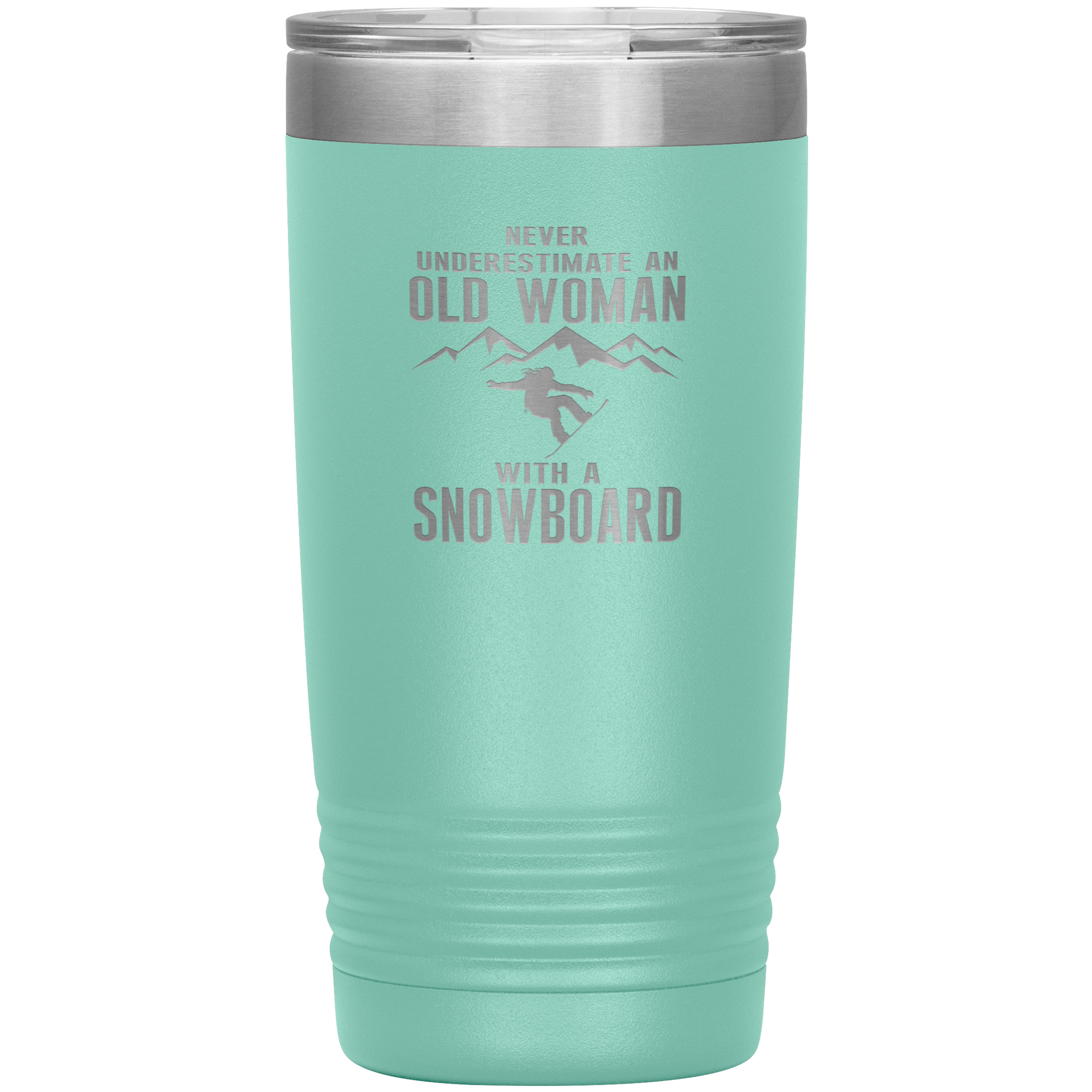 Never Underestimate An Old Woman With A Snowboard 20oz Tumbler - Powderaddicts