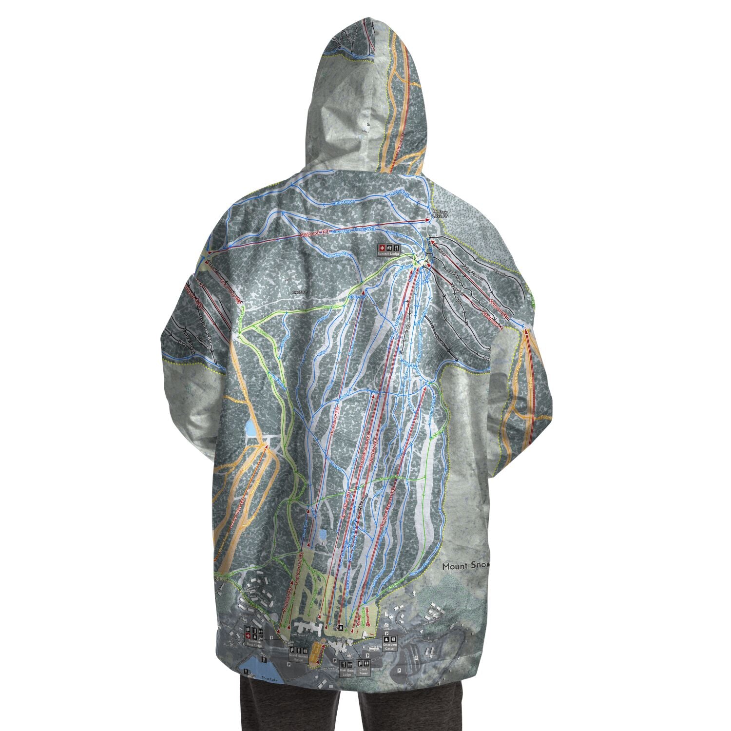 Mount Snow, Vermont Ski Trail Map - Snug Hoodie